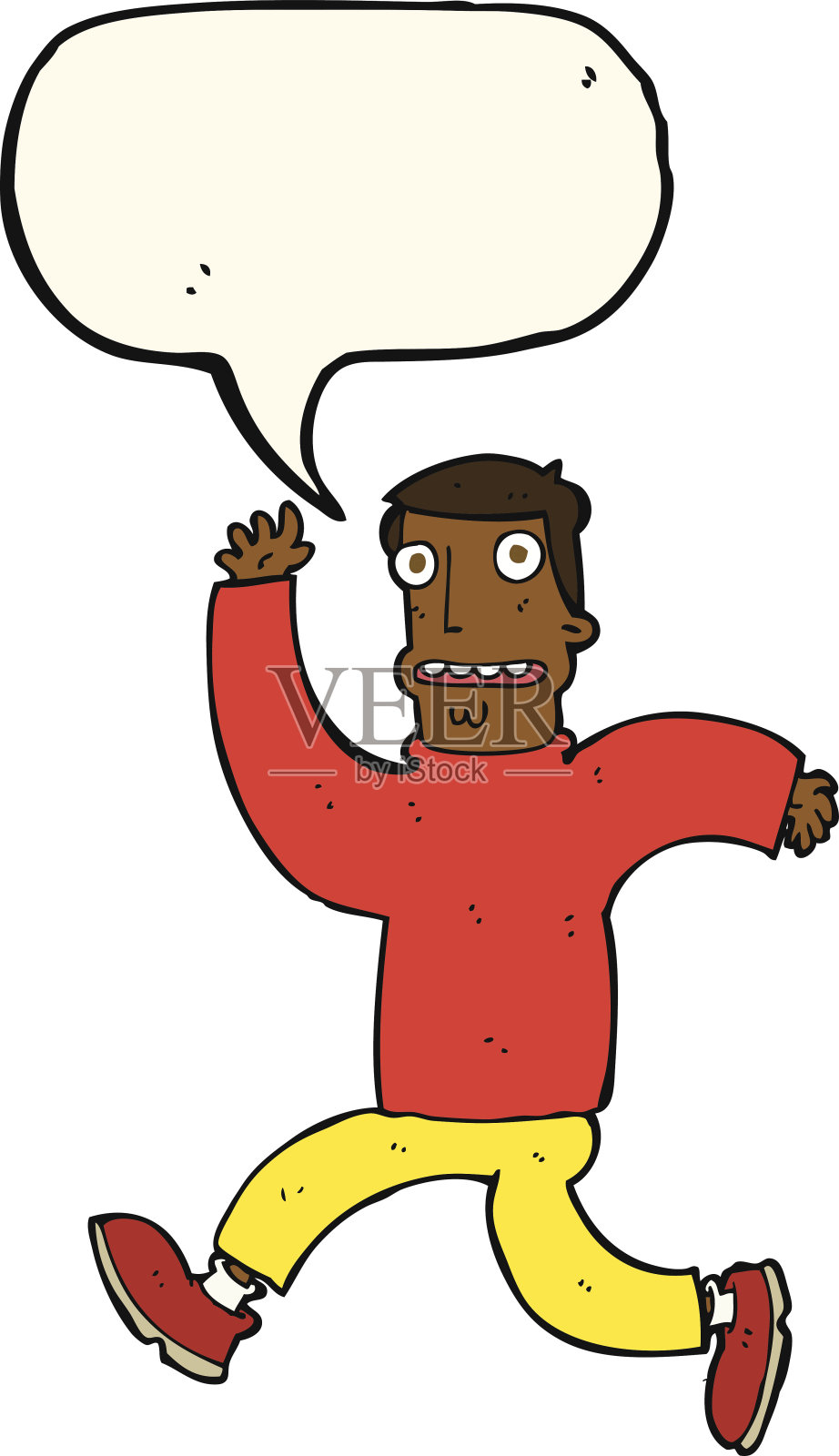 卡通人物用言语泡泡吓坏了男人设计元素图片
