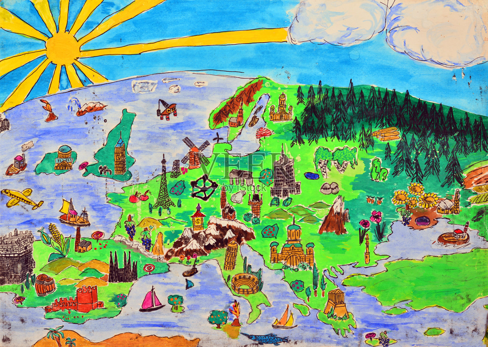 欧洲的地标插画图片素材