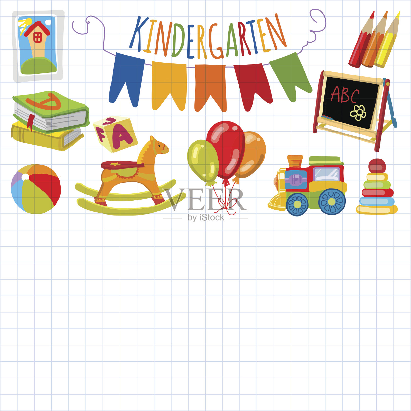 幼儿园游戏和研究向量图像插画图片素材