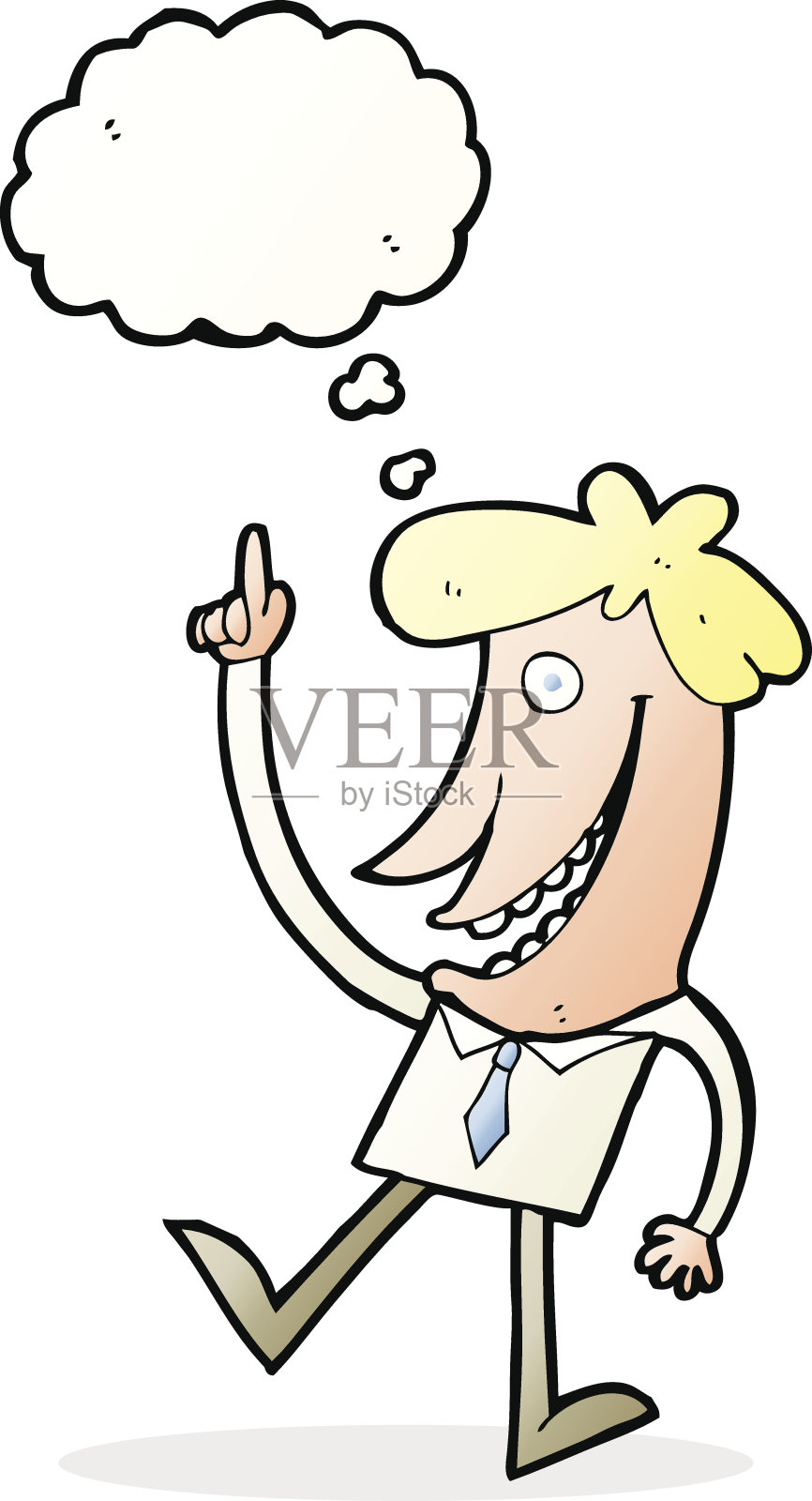 卡通人物以思想与思想泡泡设计元素图片