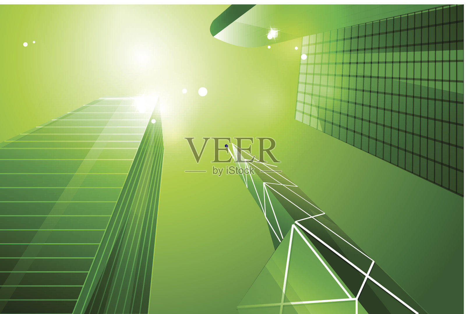 绿色生态商业城市背景插画图片素材