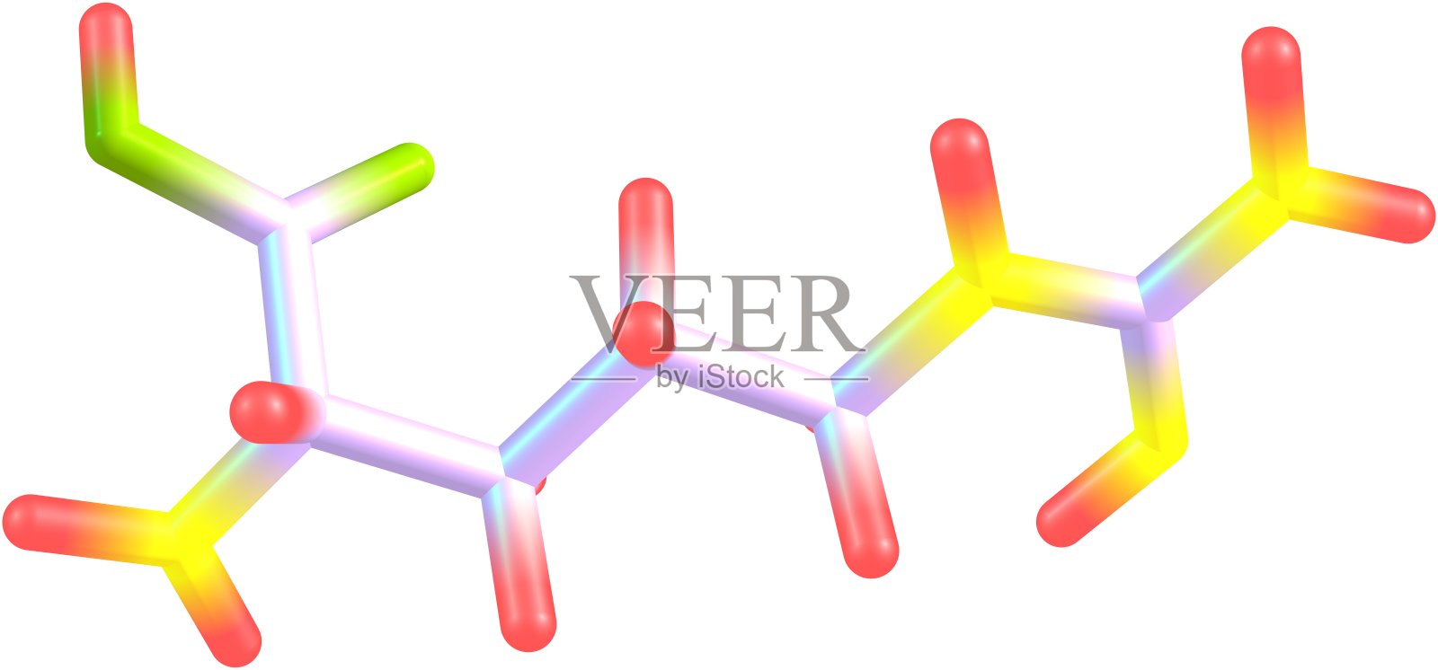 白色背景上的精氨酸分子结构照片摄影图片