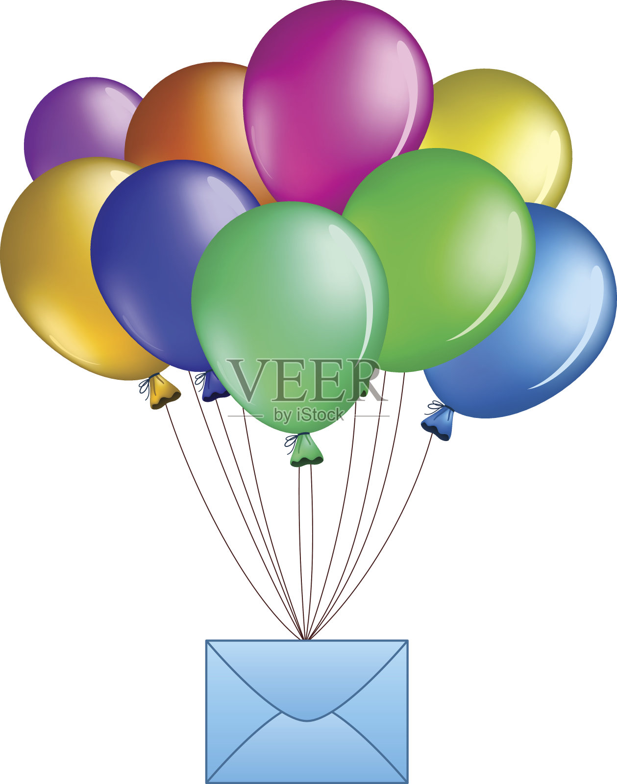 气球和邮件设计元素图片