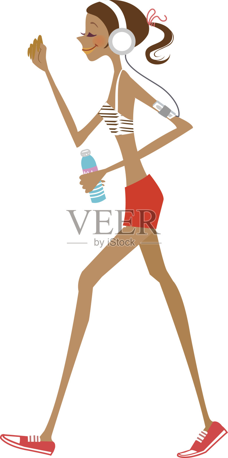 女人的侧视图插画图片素材