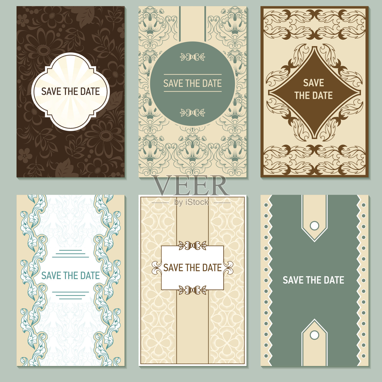 向量卡片模板集插画图片素材