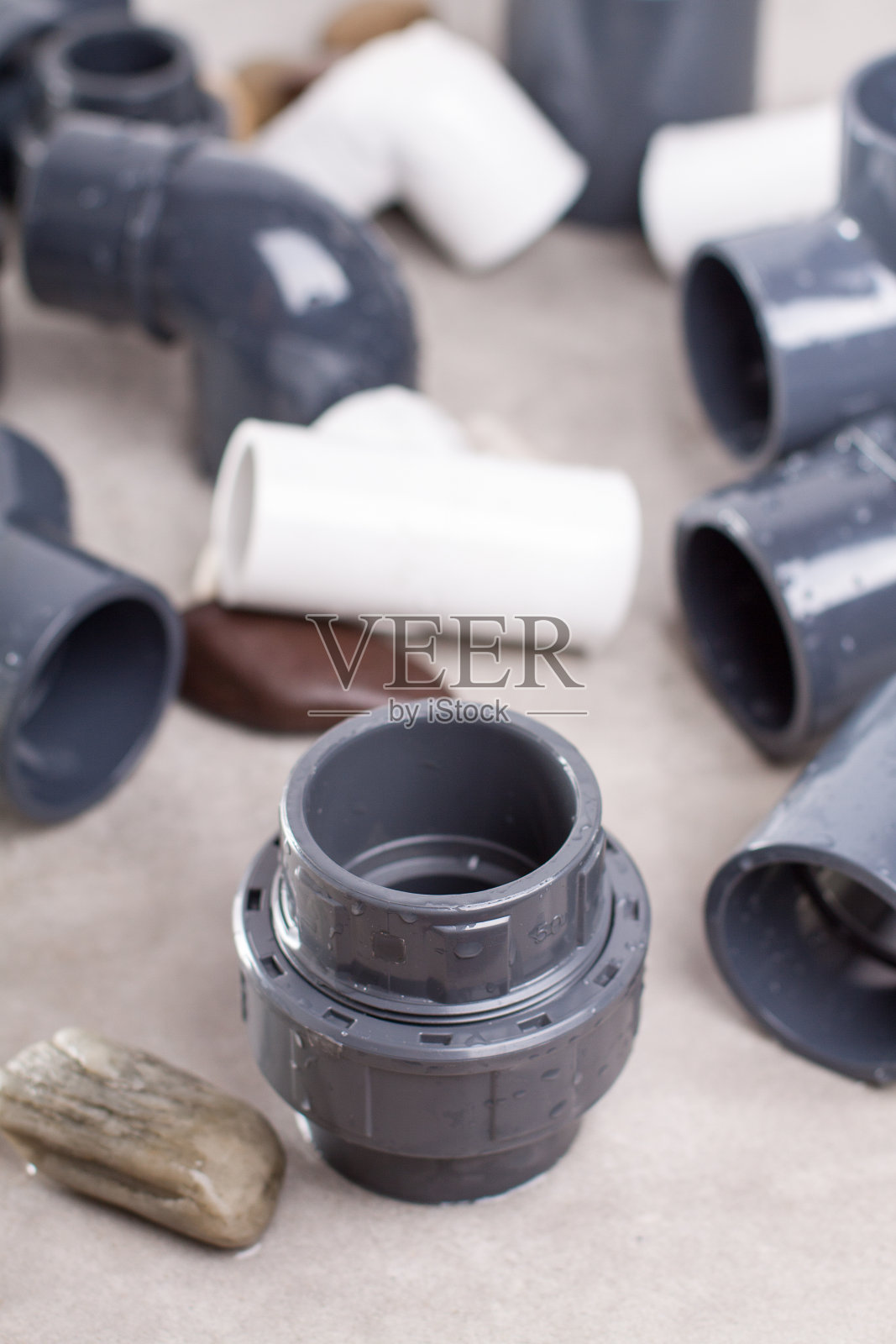 硬聚氯乙烯管件照片摄影图片