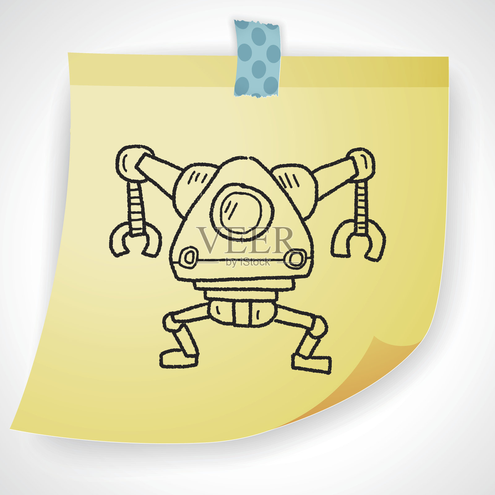 机器人涂鸦插画图片素材