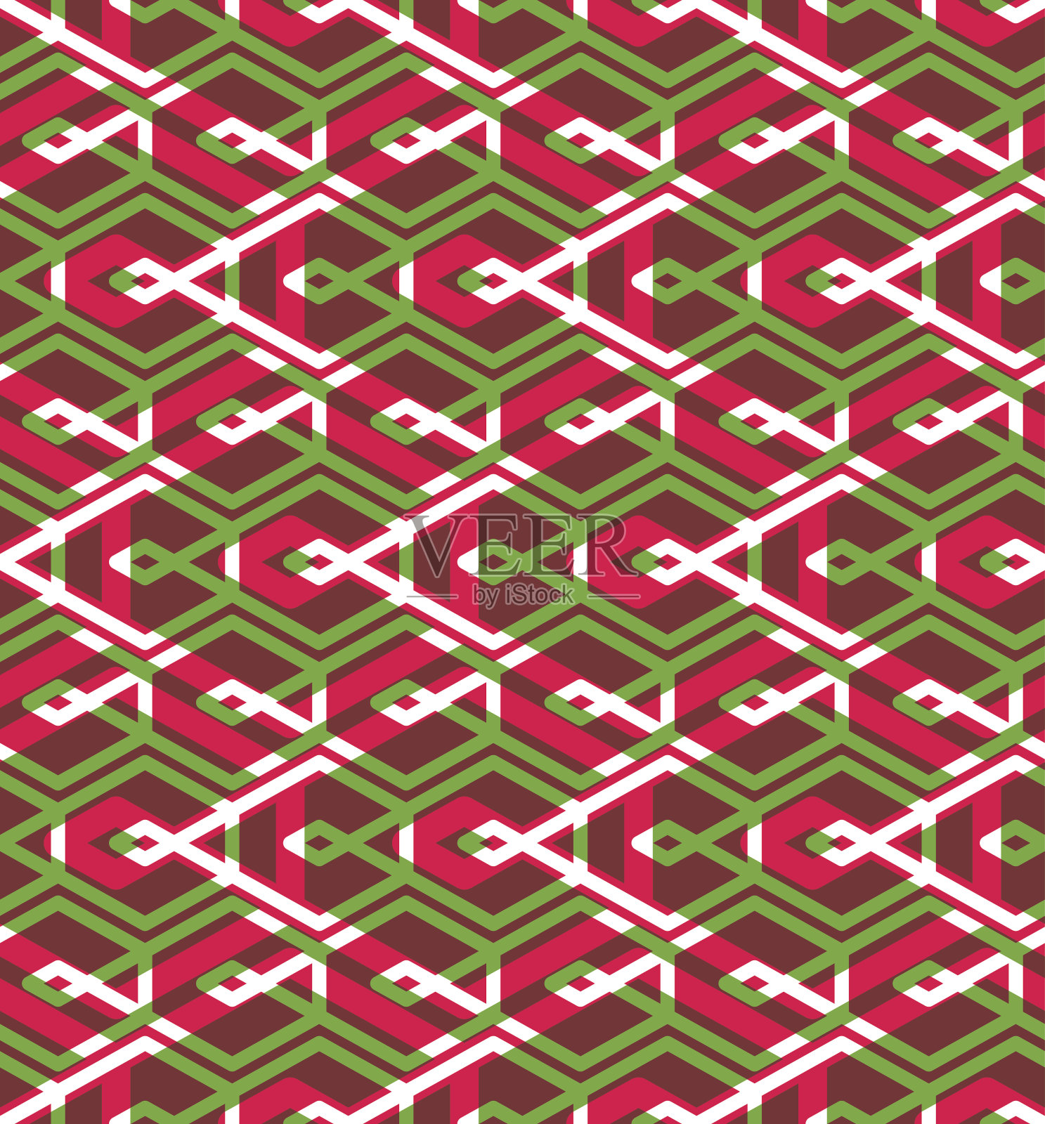 交织菱形的无缝图案，色彩无限插画图片素材