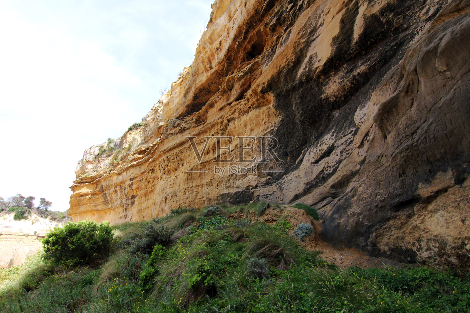 阿德湖峡谷的侵蚀岩，大洋大道照片摄影图片