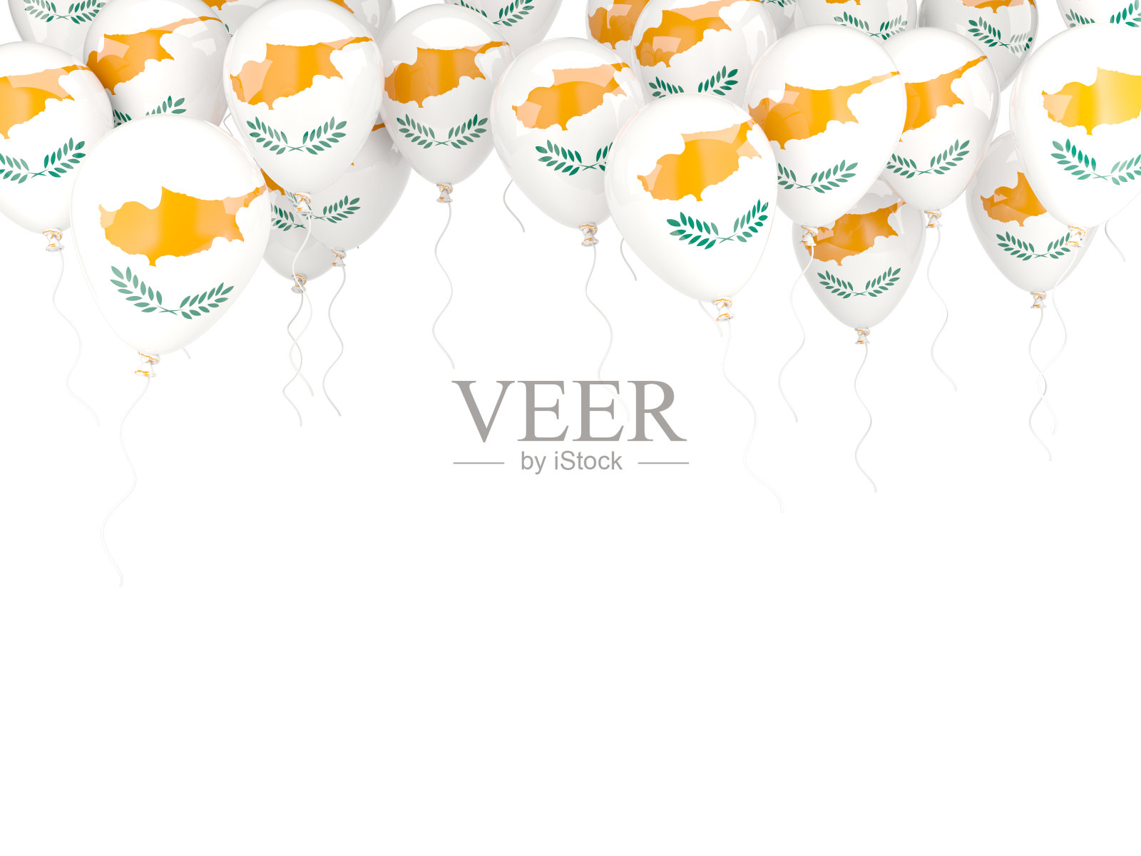 气球框架与塞浦路斯国旗照片摄影图片