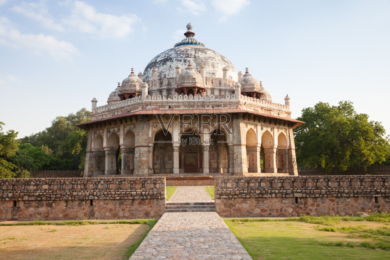 伊萨汗尼亚孜墓，胡马雍墓的建筑之一，印度照片摄影图片