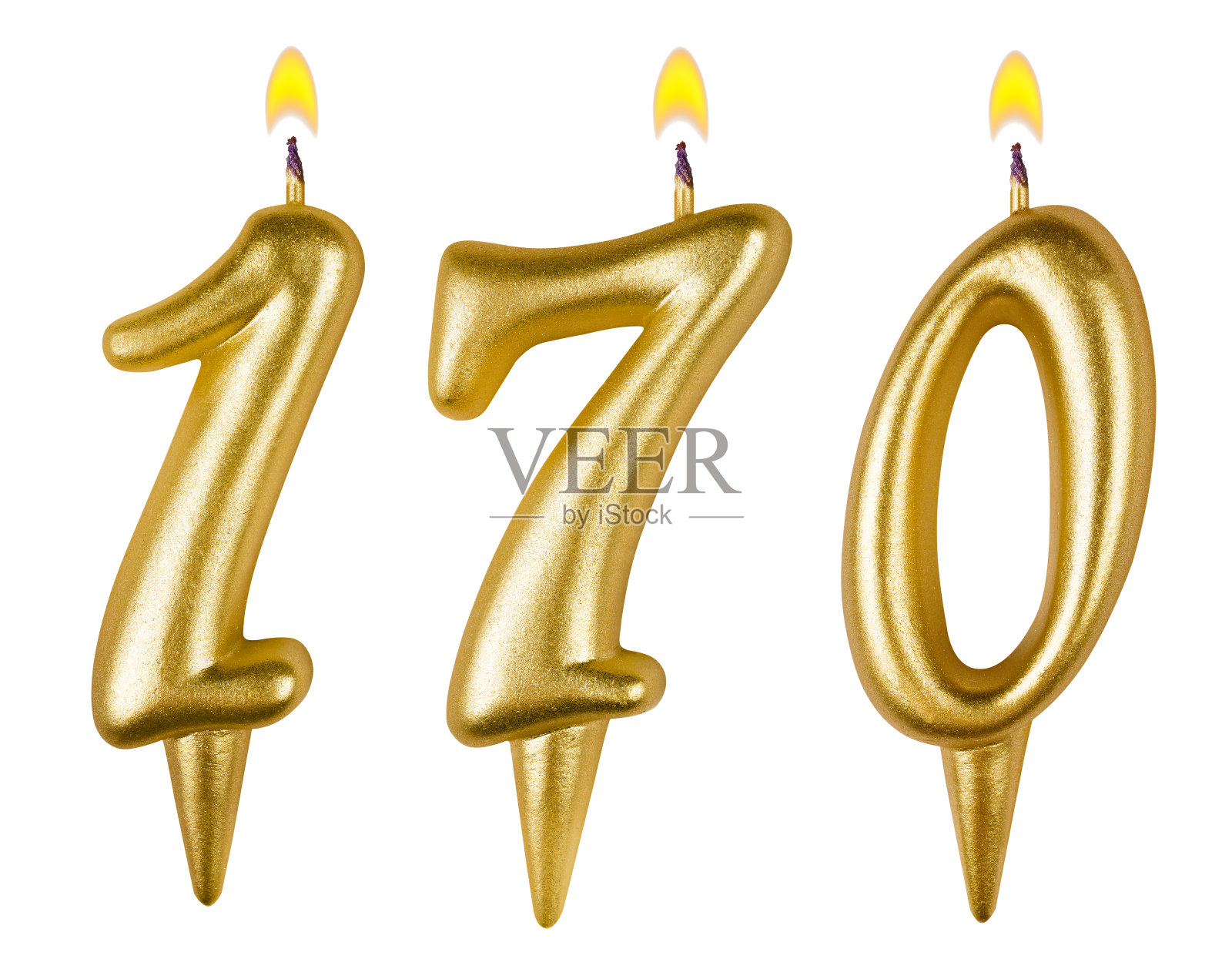 170支蜡烛孤立在白色背景上照片摄影图片