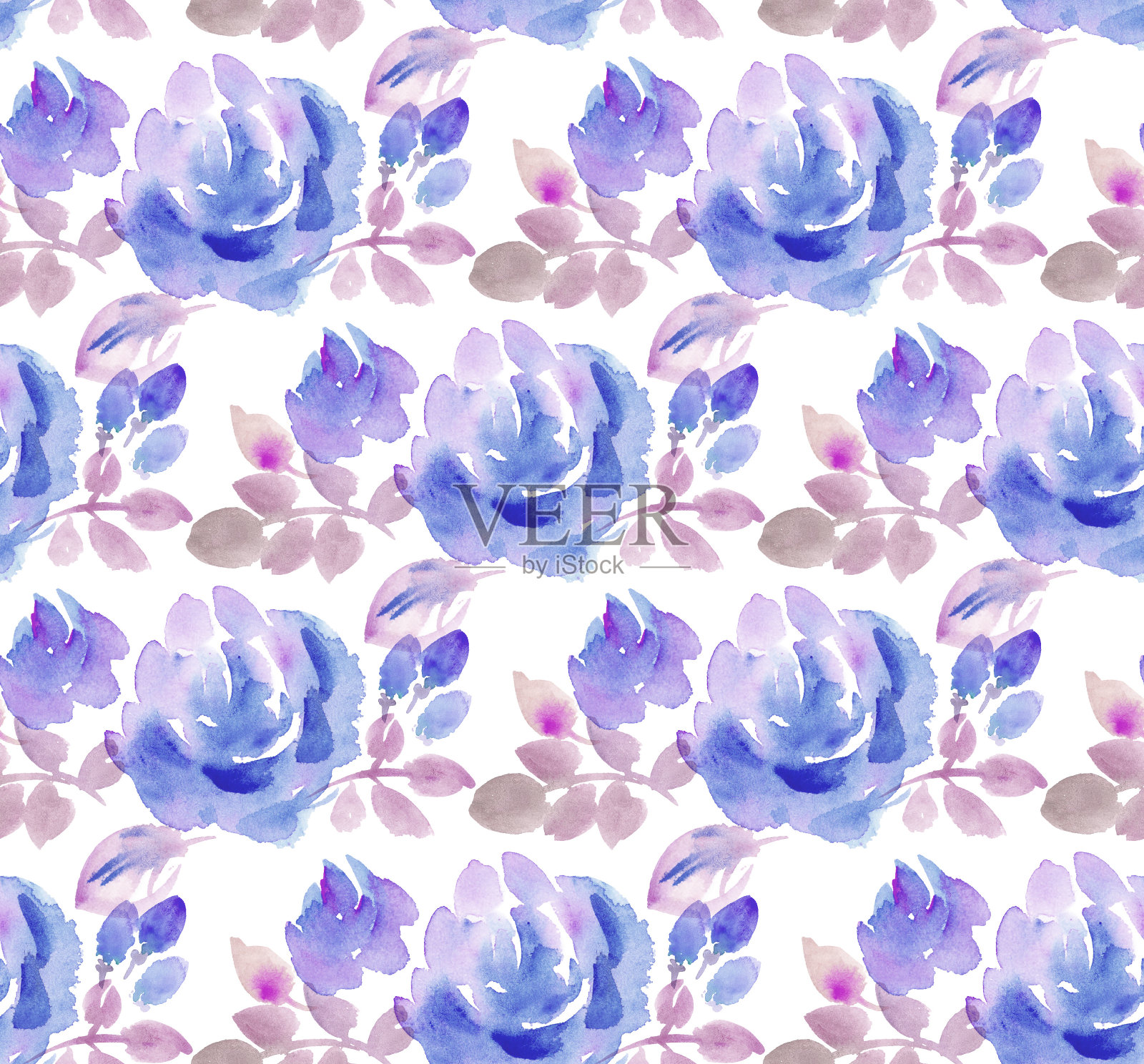 淡色抽象玫瑰花无缝图案。照片摄影图片