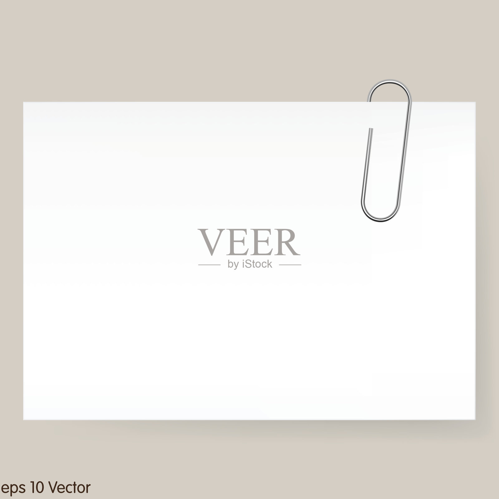 夹着一张空白纸的回形针插画图片素材