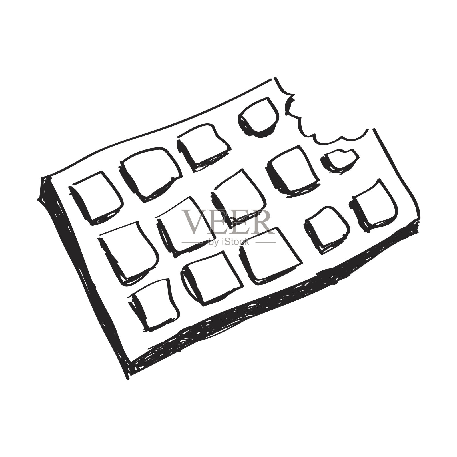 简单的巧克力棒涂鸦设计元素图片