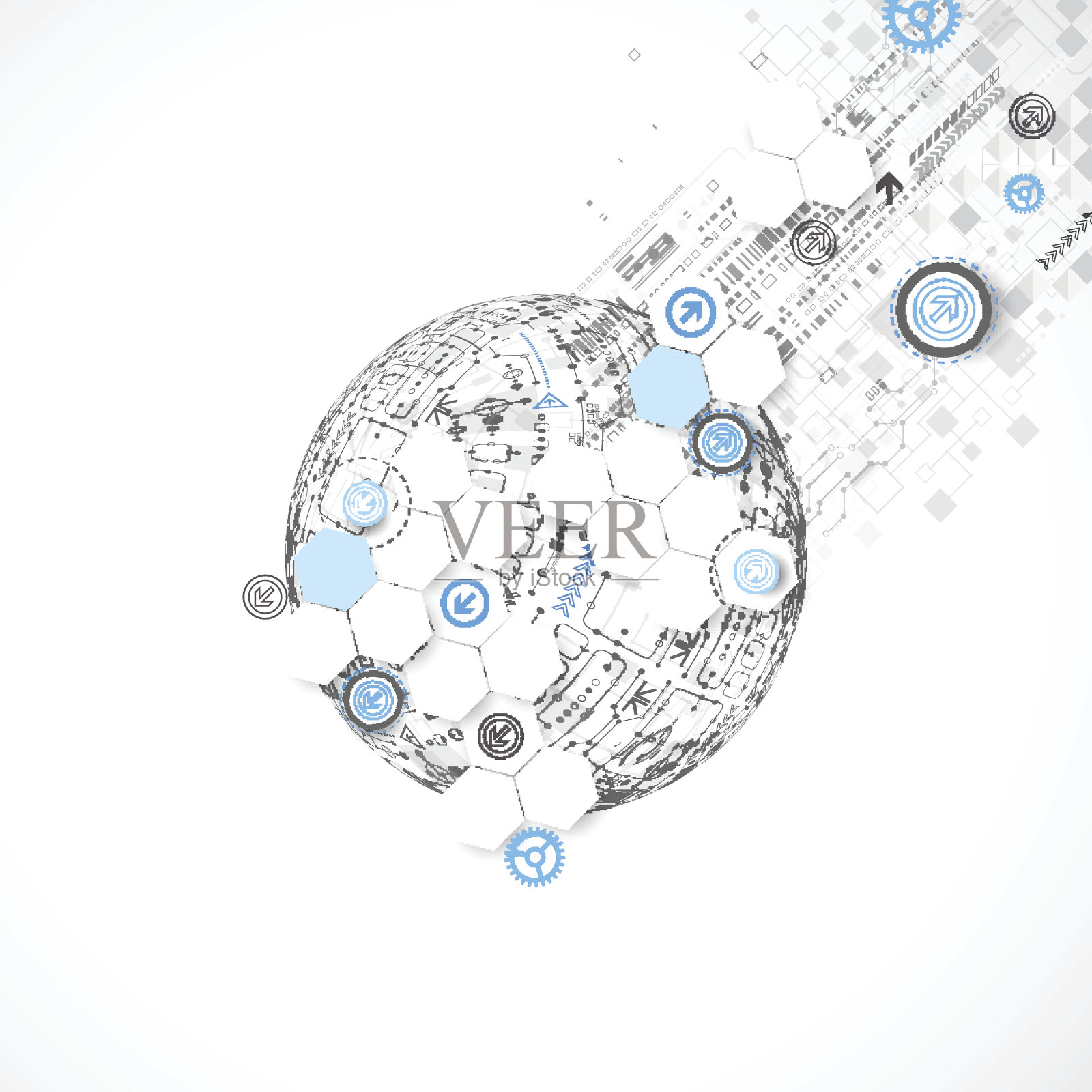 摘要技术的全球背景。插画图片素材