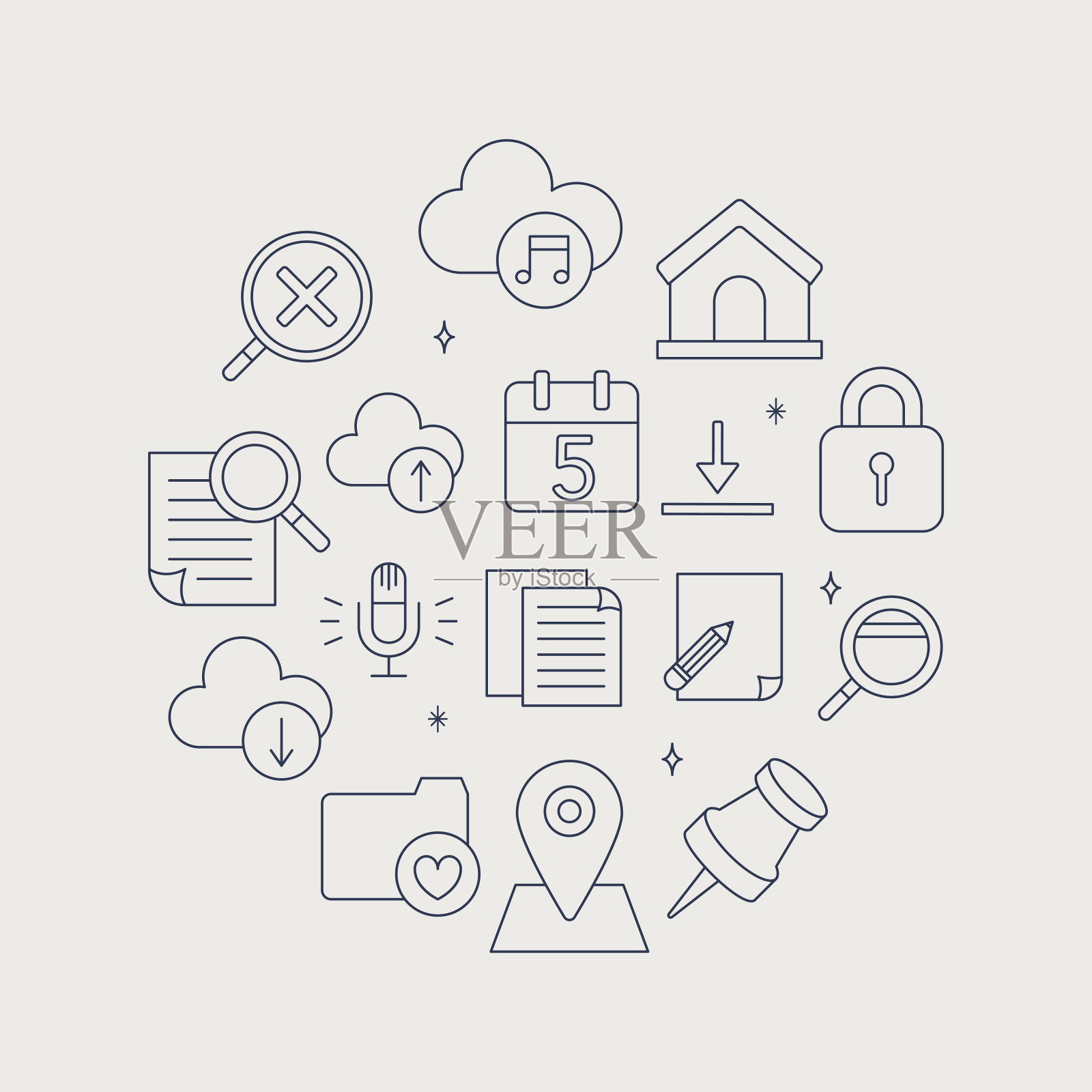 网页线图标圆设置图标素材