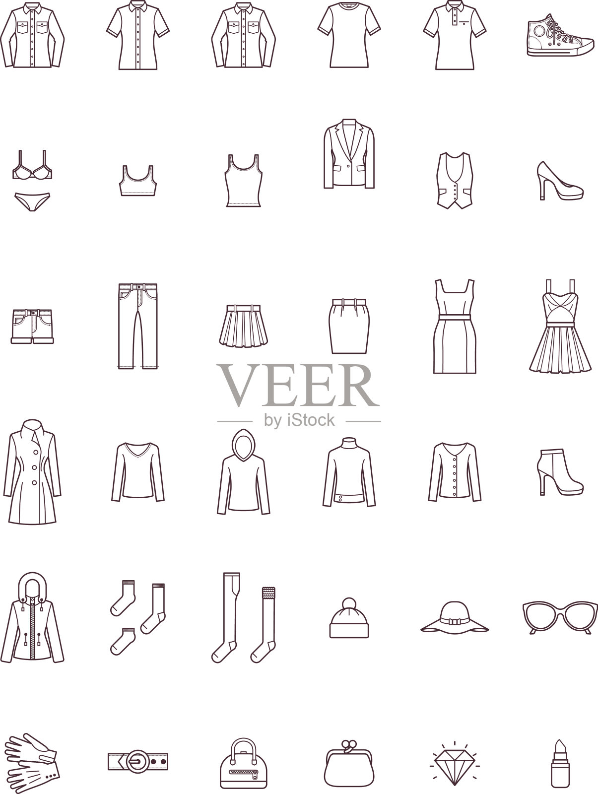 女性的衣服插画图片素材