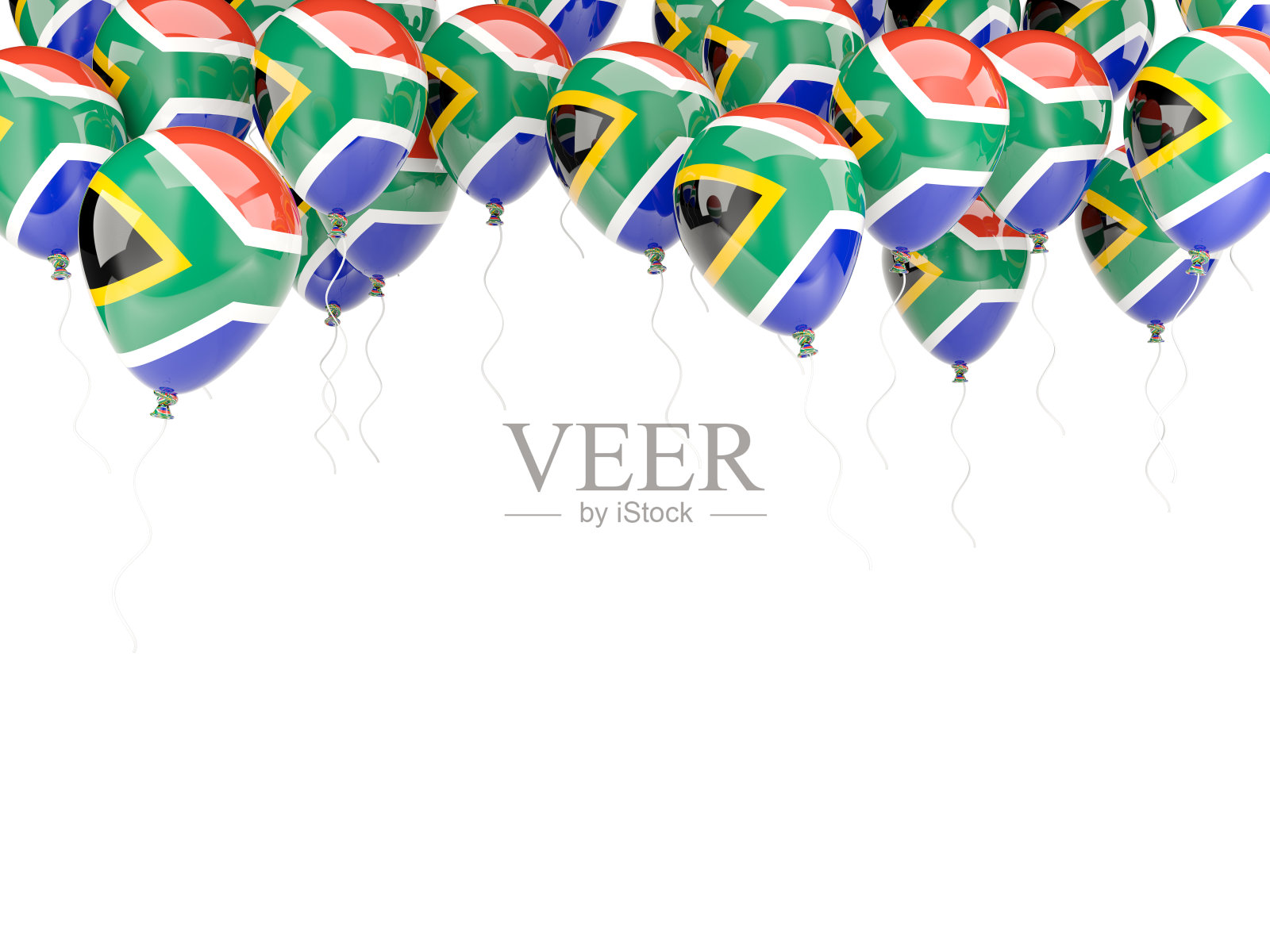 气球框架与南非国旗照片摄影图片