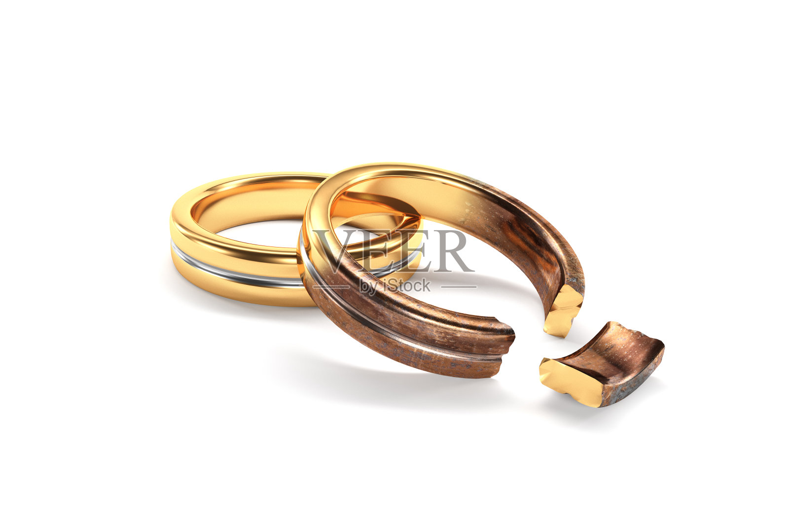 象征两人离婚的结婚戒指照片摄影图片