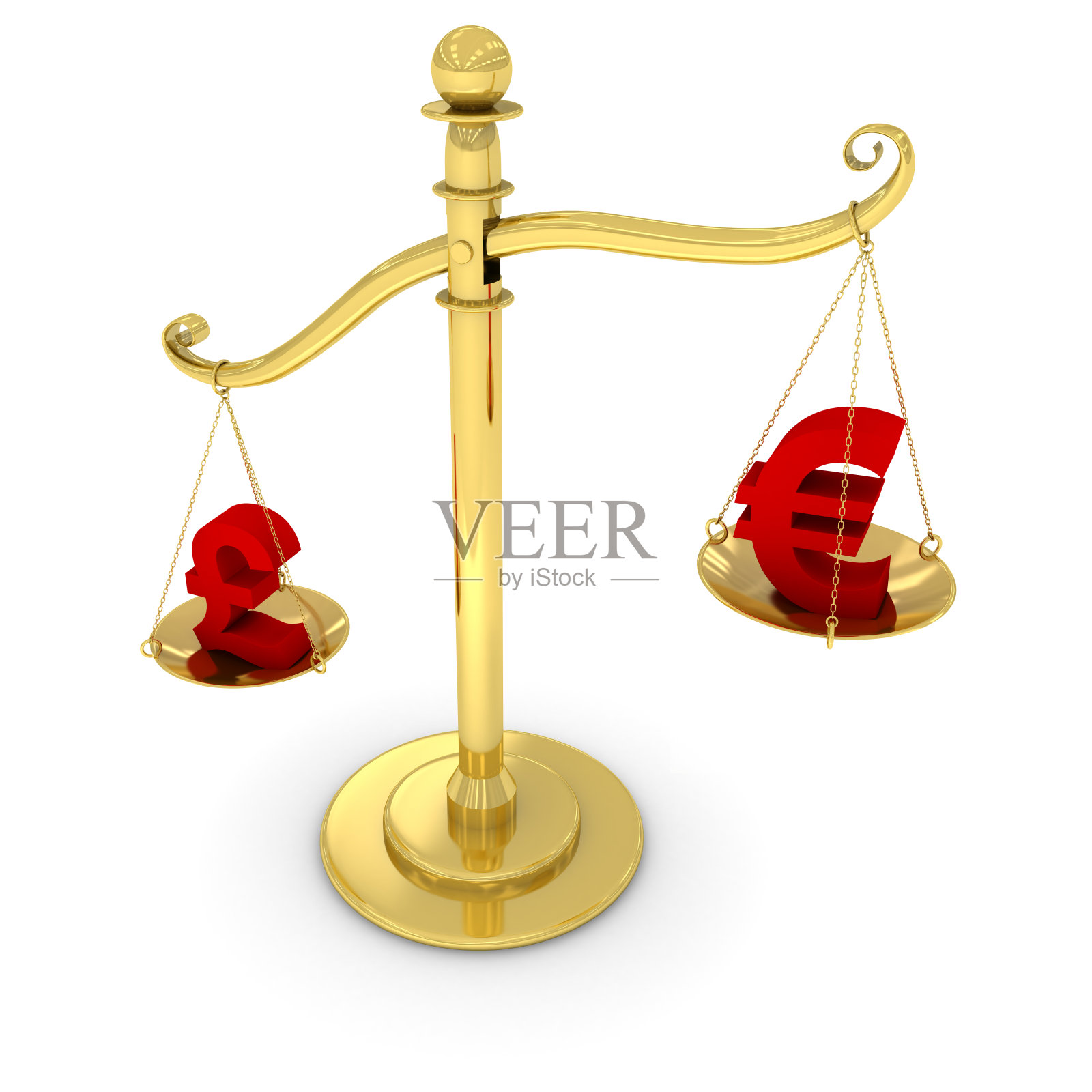 货币汇率概念-欧元/英镑的黄金尺度照片摄影图片