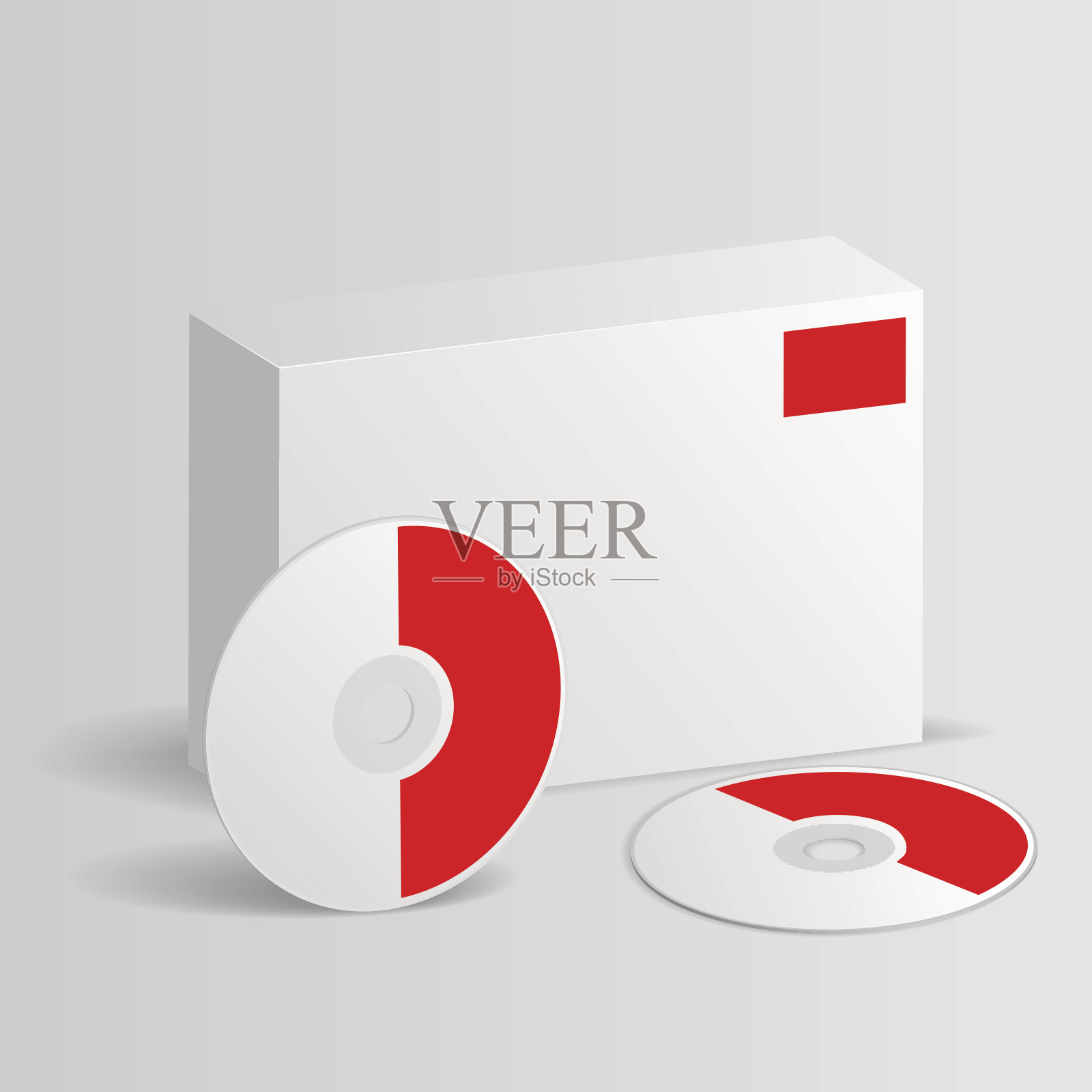 带光盘的空白软件盒插画图片素材