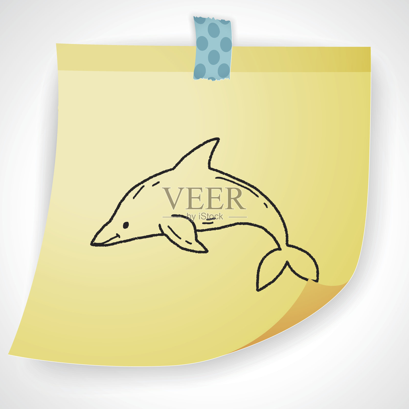 海豚涂鸦设计元素图片