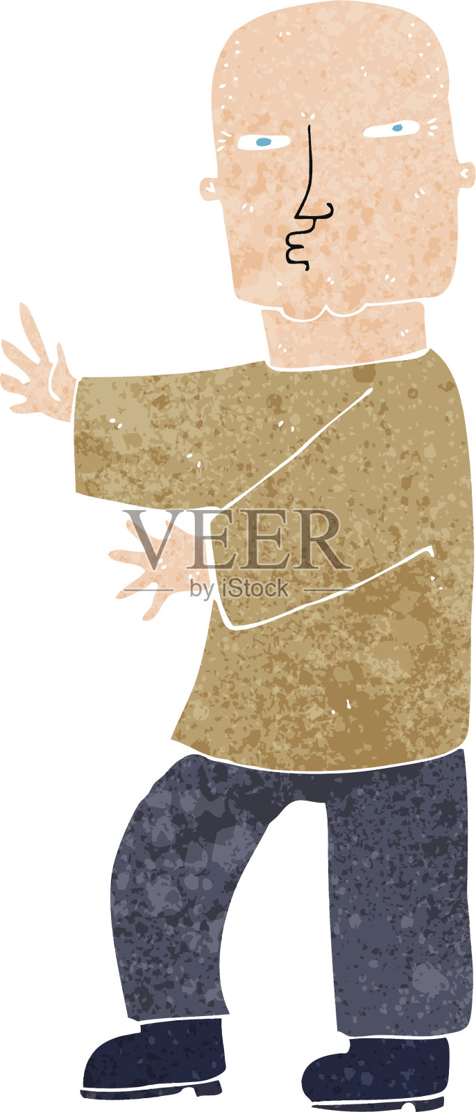 卡通艰难的人插画图片素材