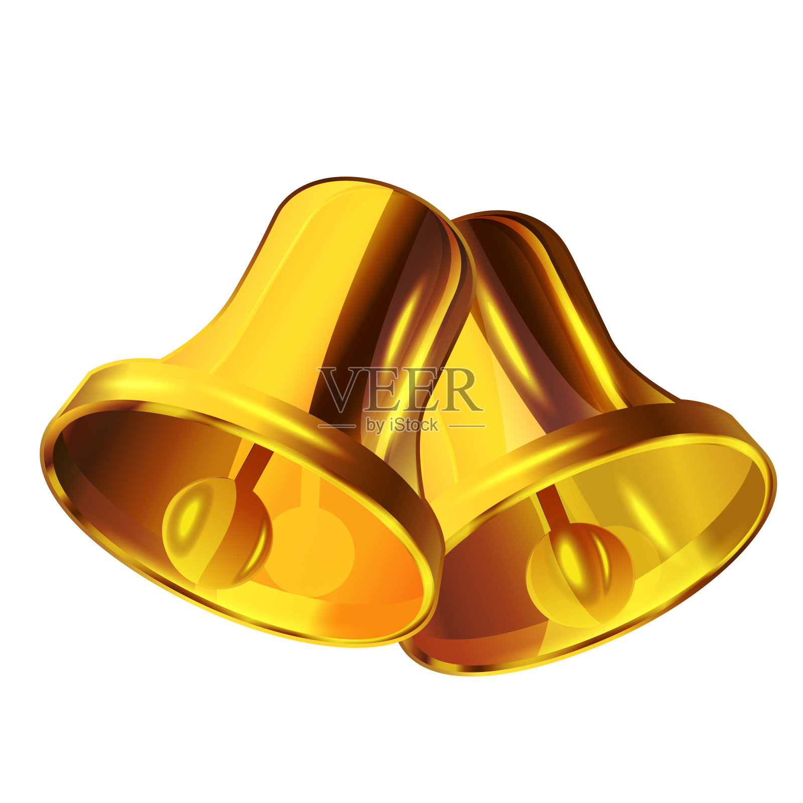 圣诞钟声，金色，为您的设计孤立。插画图片素材