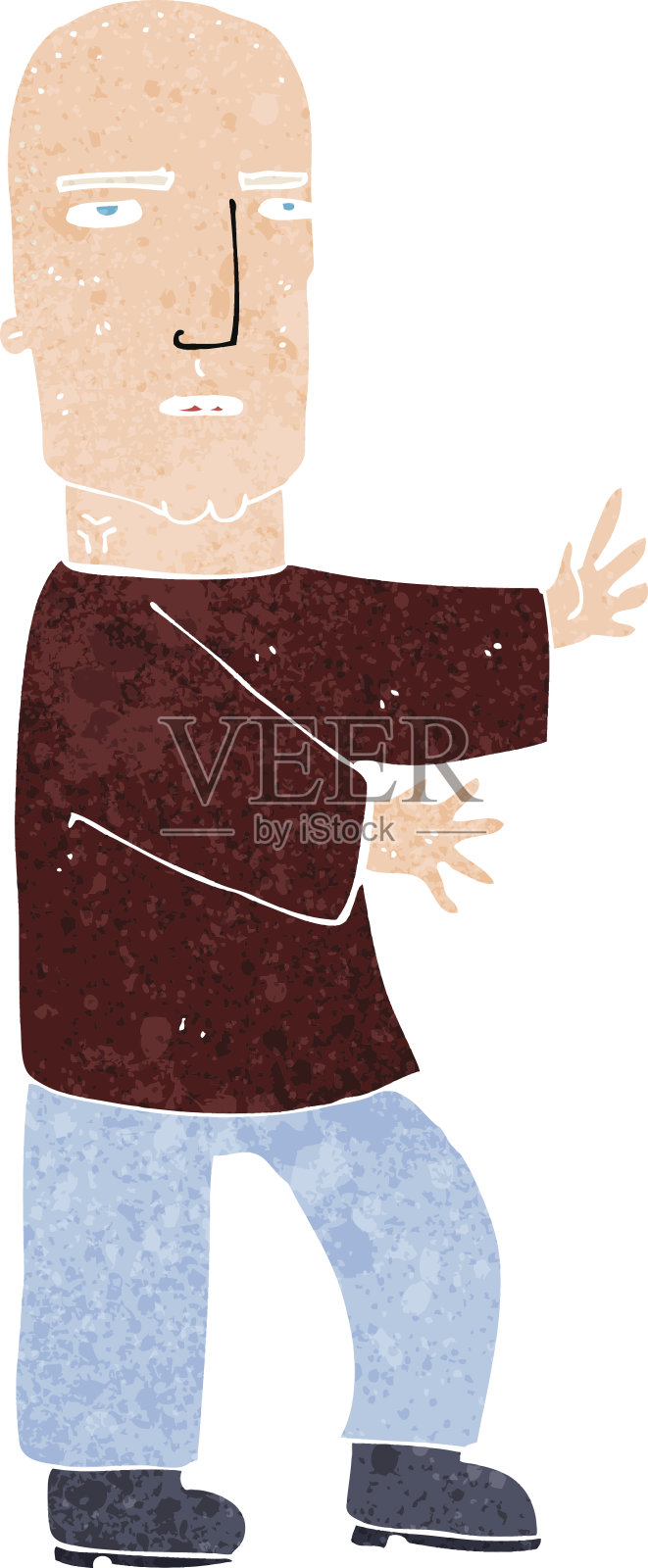 卡通艰难的人插画图片素材