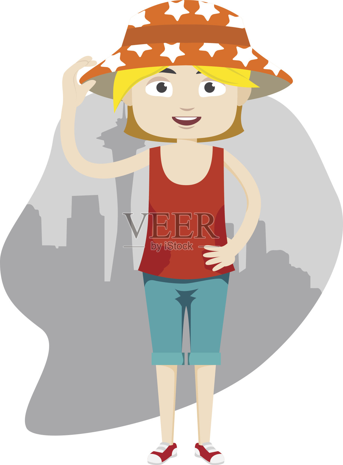 女游客姿势02插画图片素材