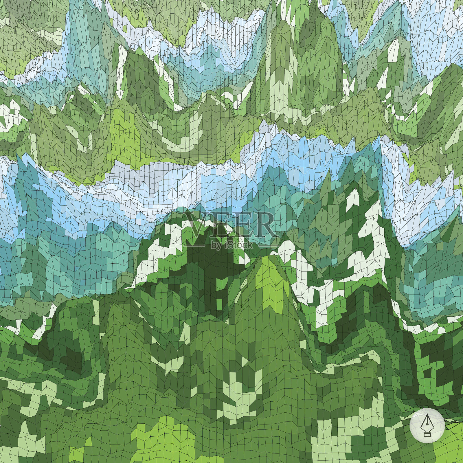 抽象的景观背景。马赛克。插画图片素材