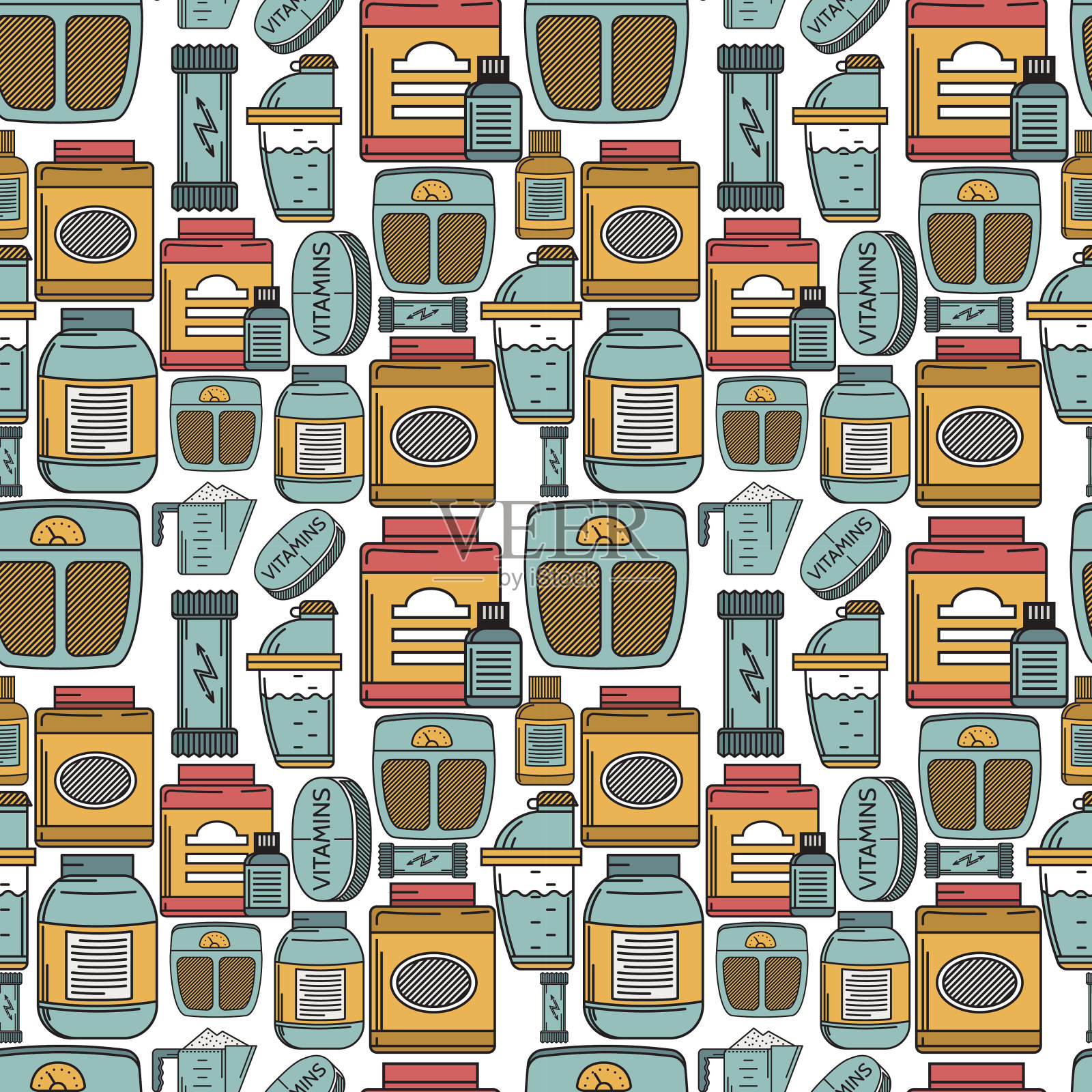 运动营养平面颜色矢量背景插画图片素材