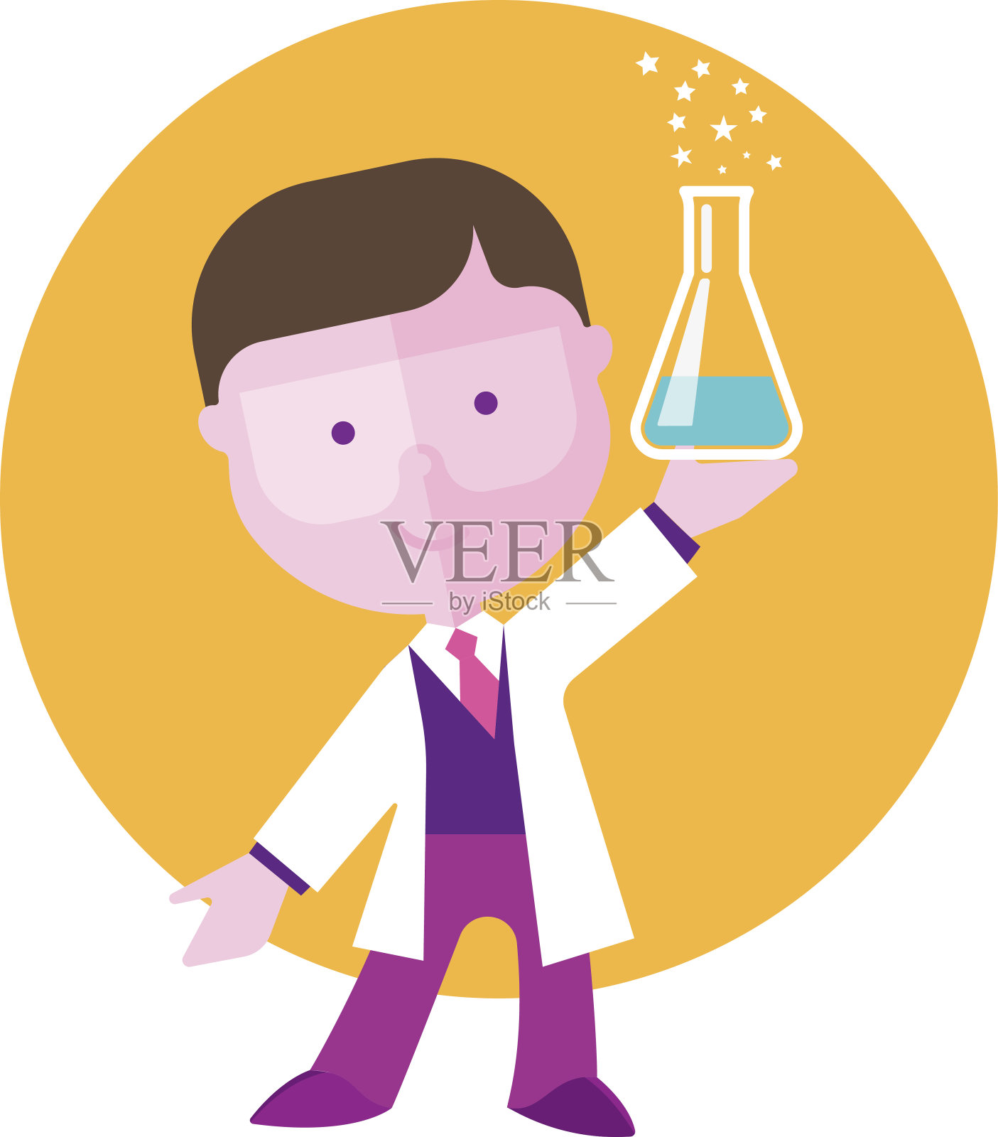 学化学的男生插画图片素材