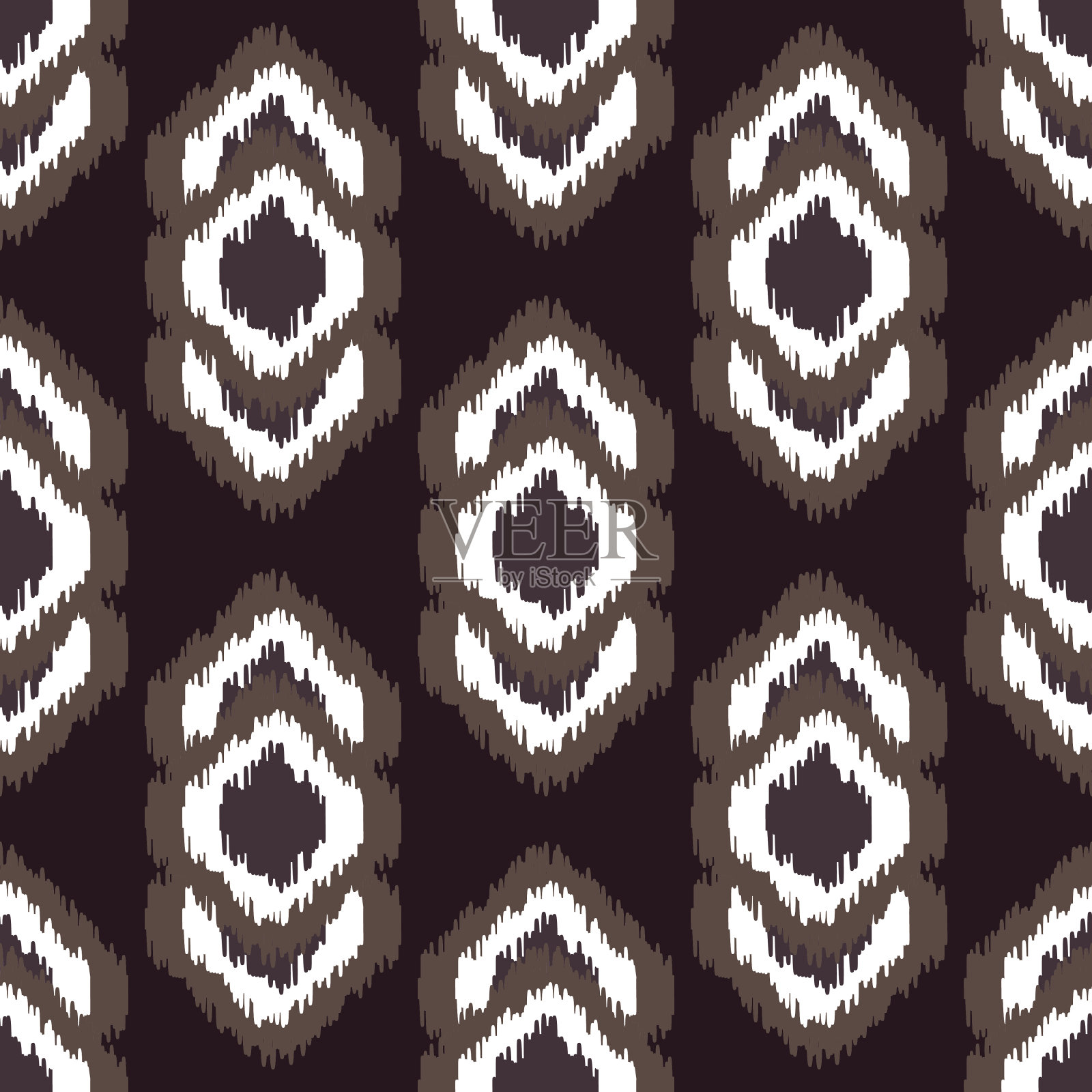 伊卡特矢量无缝模式。抽象几何背景的织物，打印插画图片素材