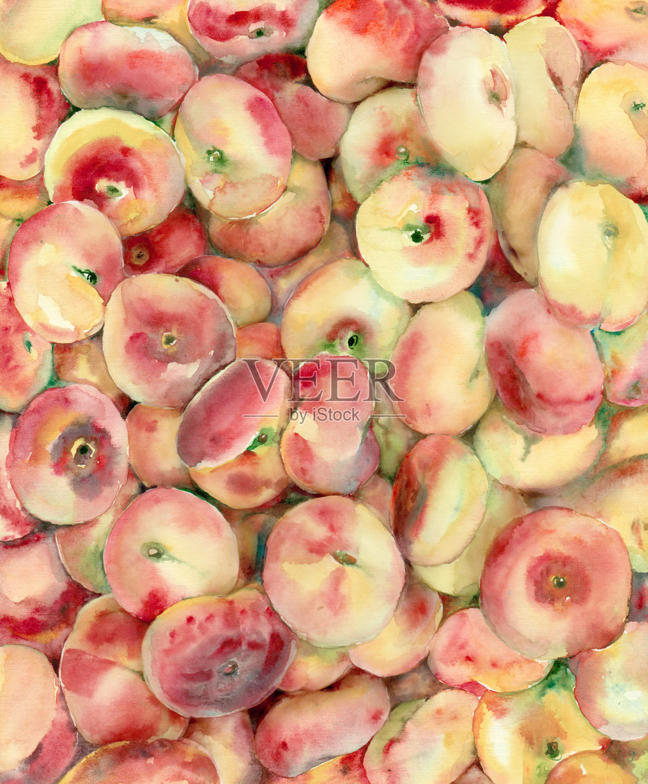 水彩水果背景。插画图片素材