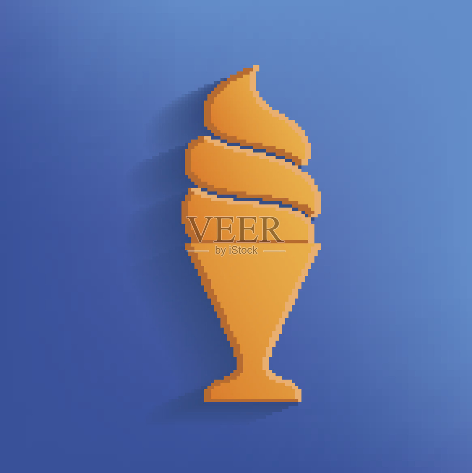 冰淇淋设计上的蓝色背景，矢量插画图片素材