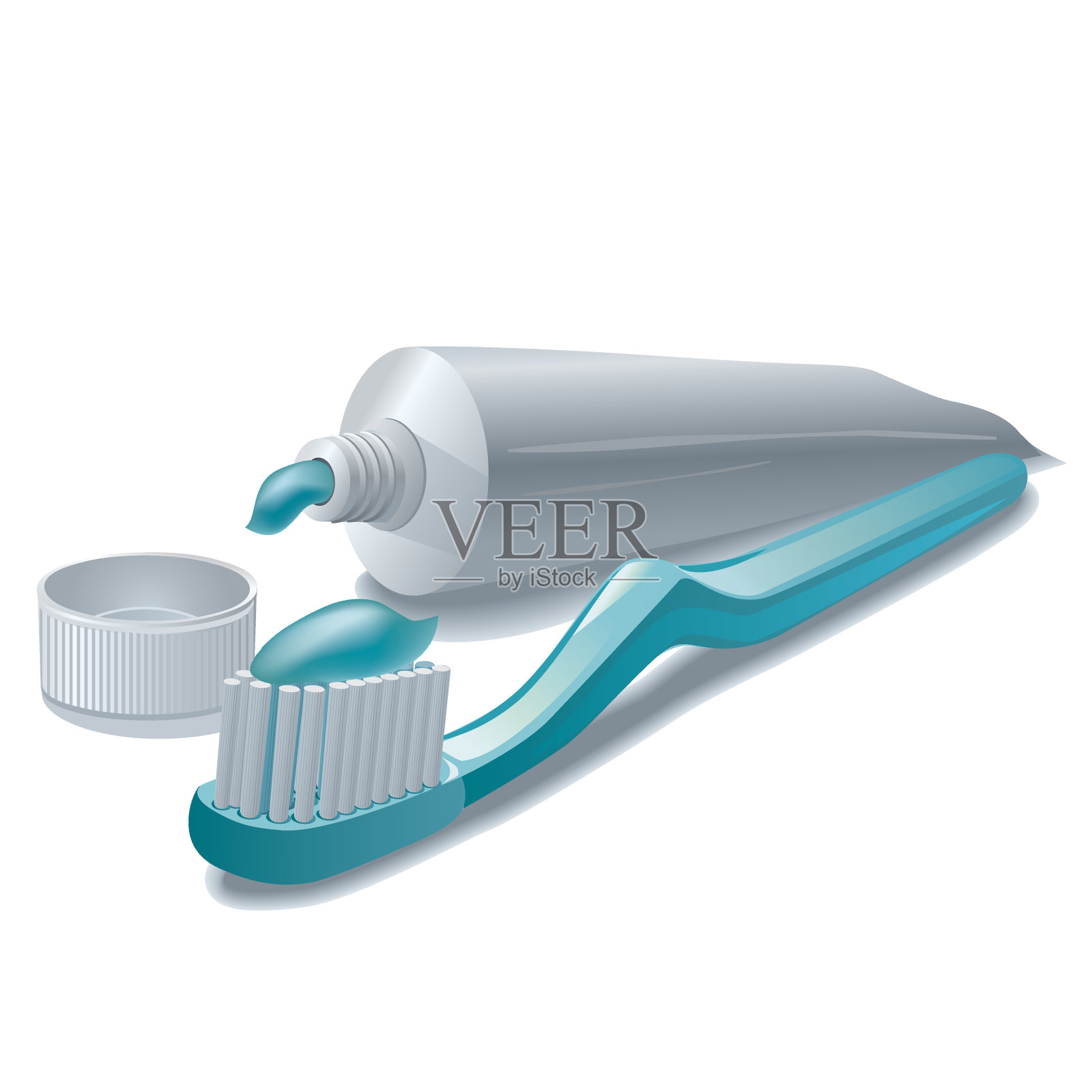 牙膏和牙刷插画图片素材