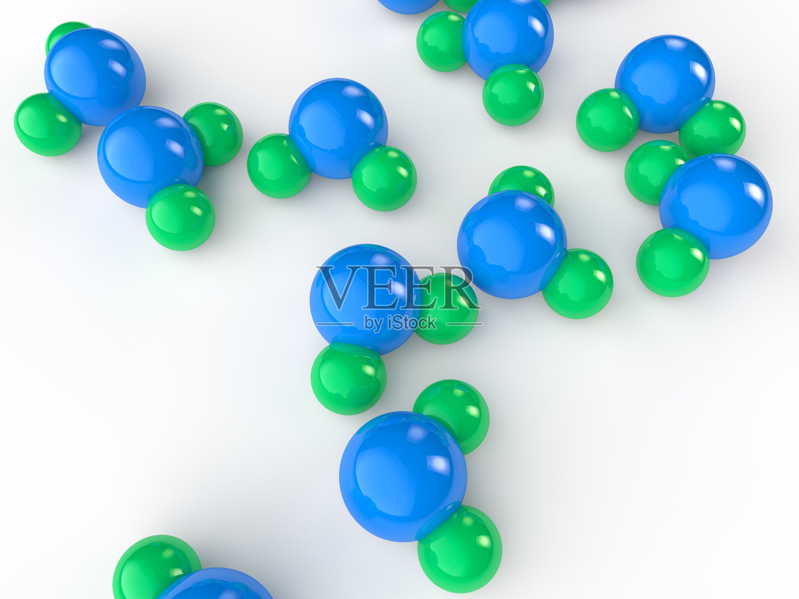 3D水分子模型照片摄影图片