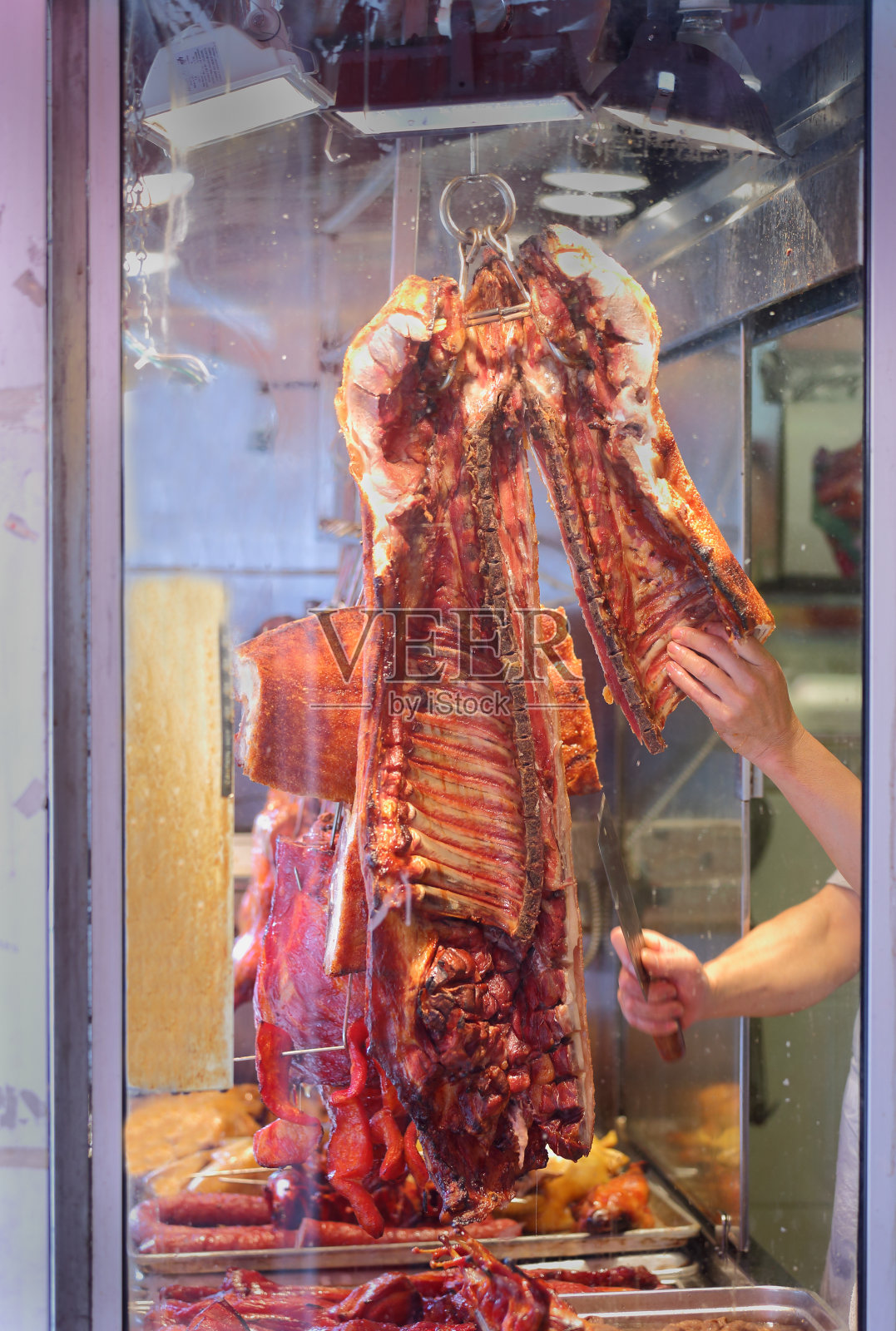 温哥华唐人街屠夫之窗照片摄影图片