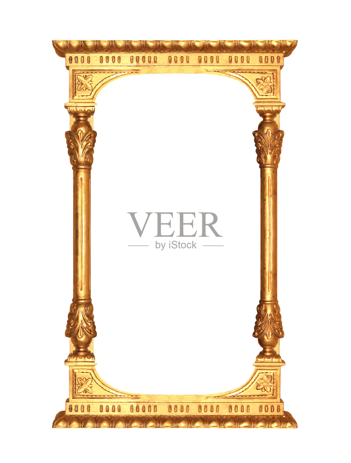 镜框复古孤立在白色背景。照片摄影图片