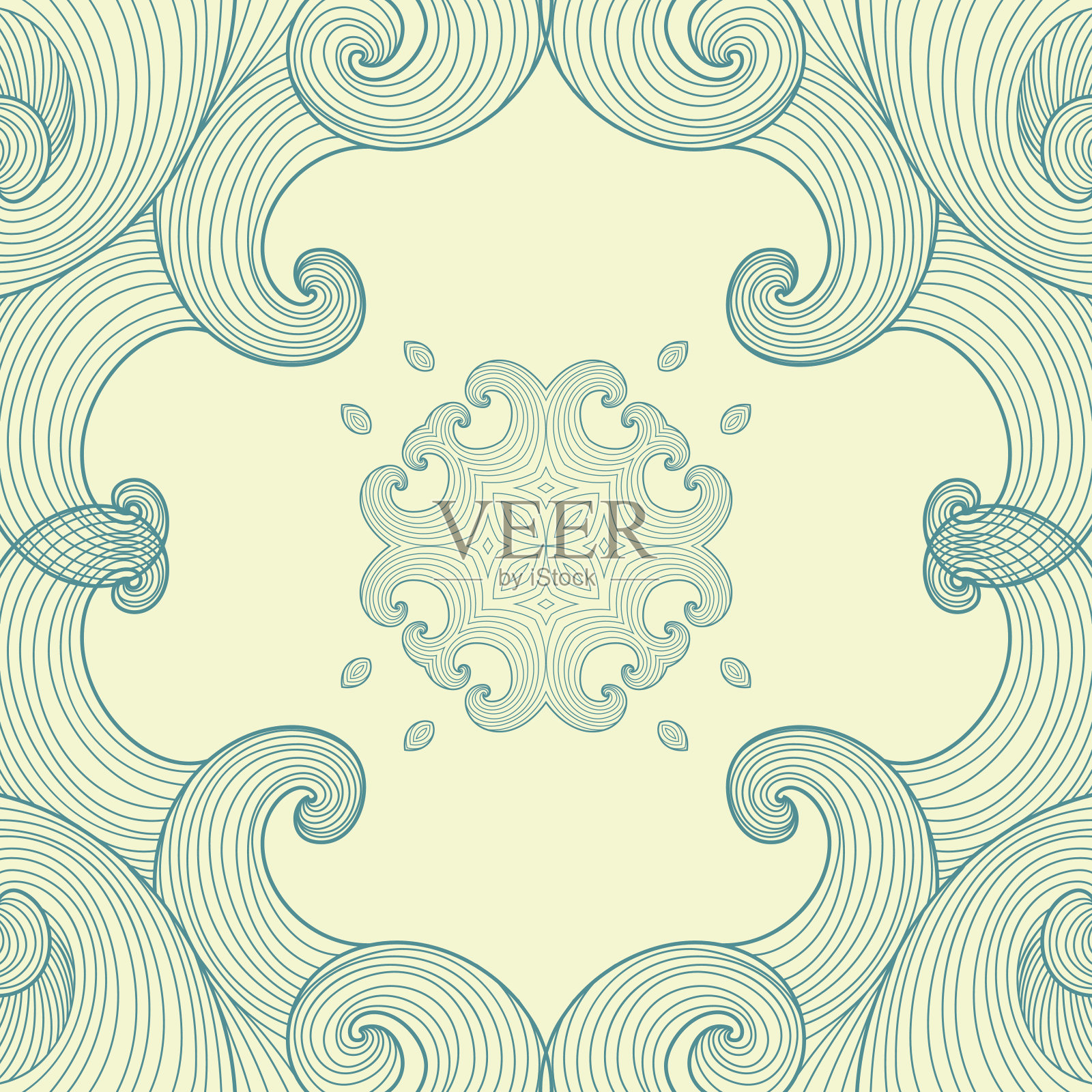 蓝色的点缀插画图片素材