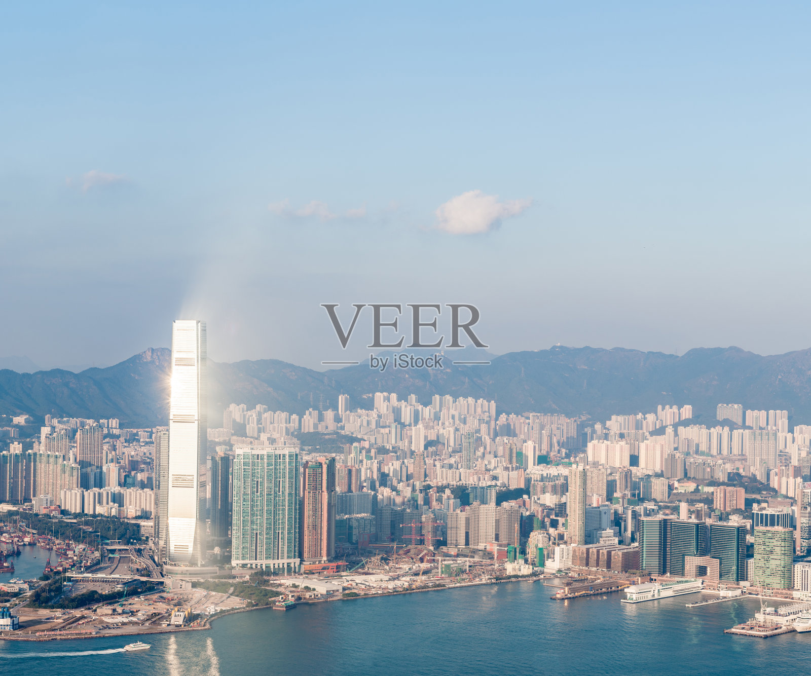 复古风格的香港海港全景照片摄影图片