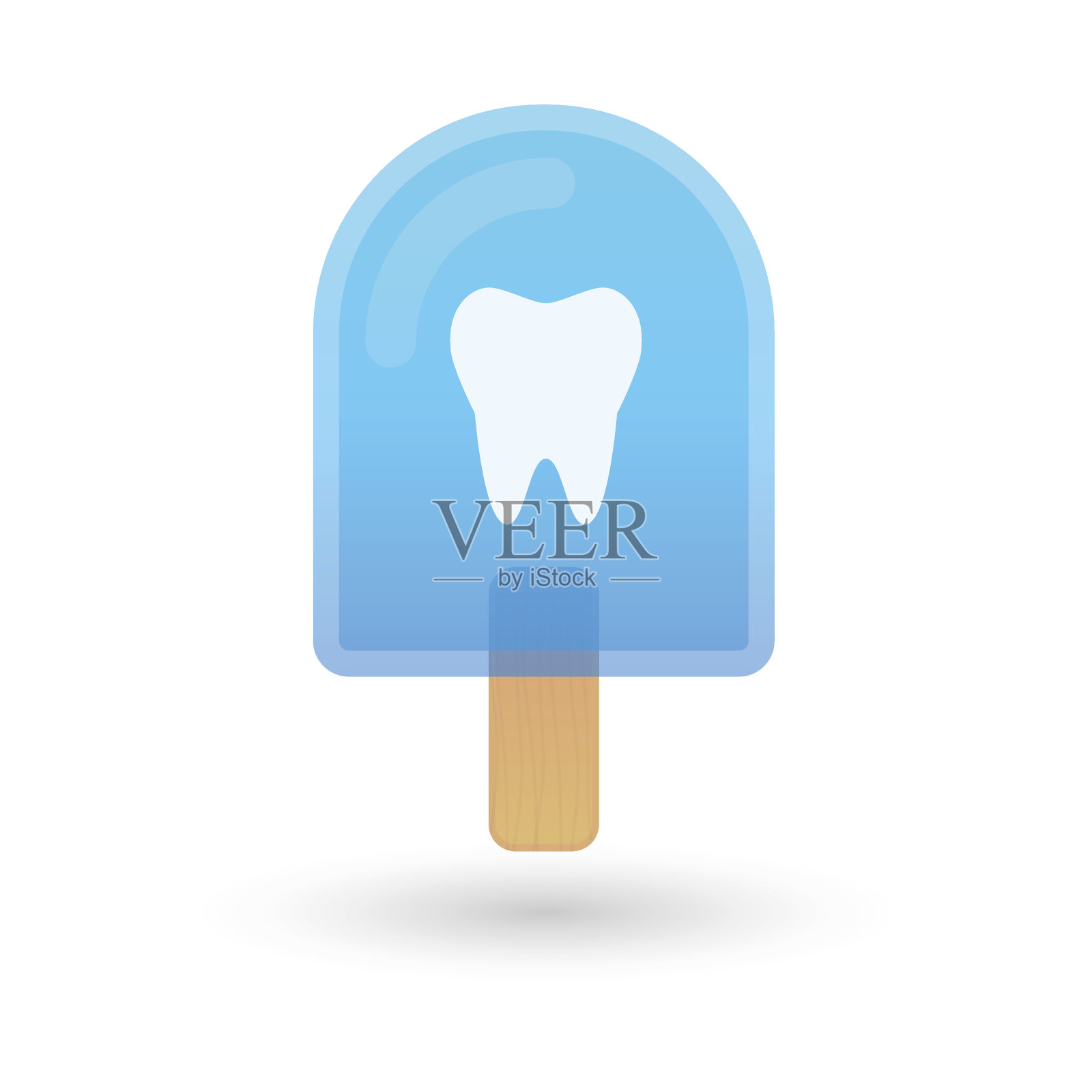 有牙齿的冰淇淋图标插画图片素材