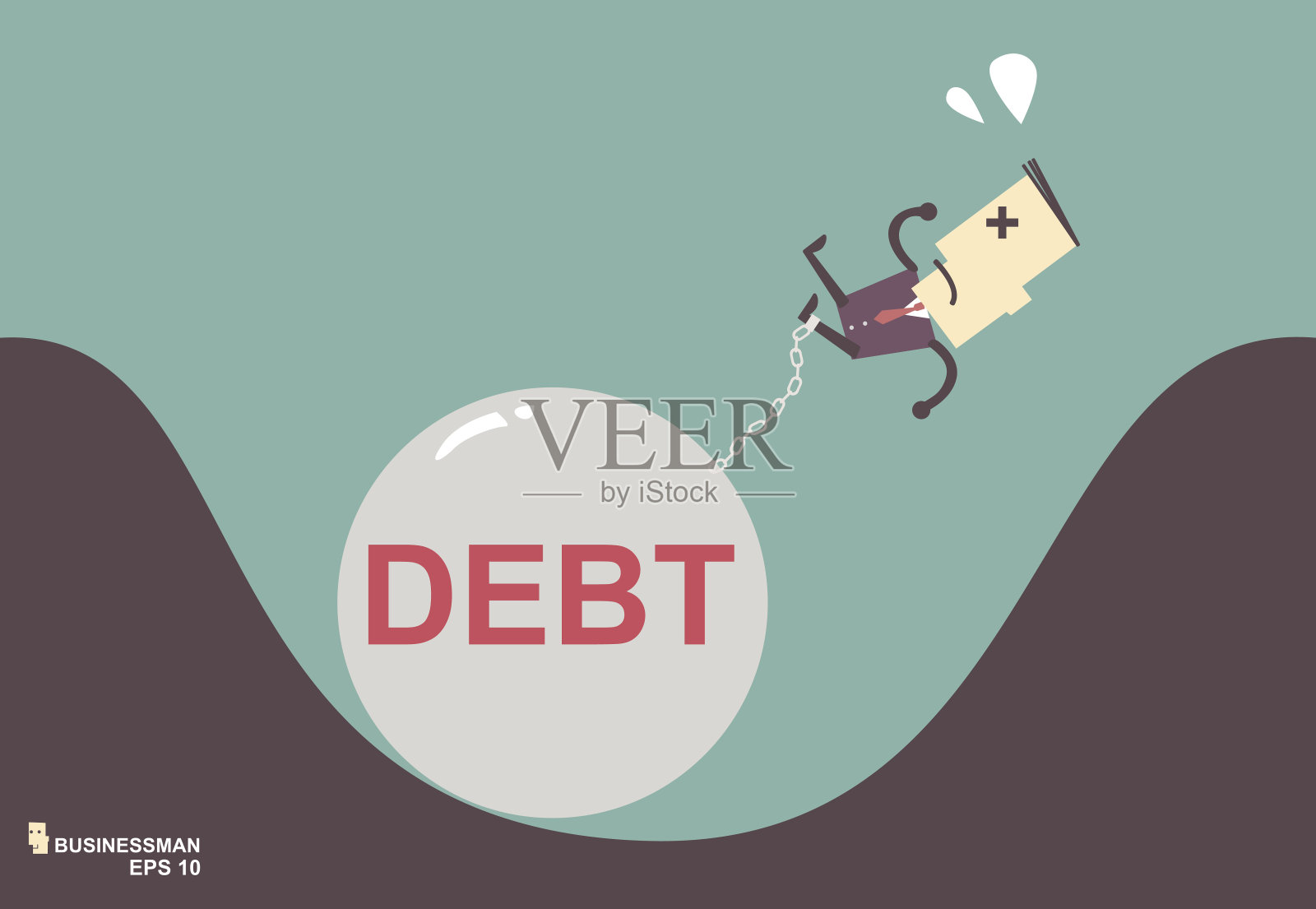 商人负担与债务插图业务矢量文件eps10插画图片素材