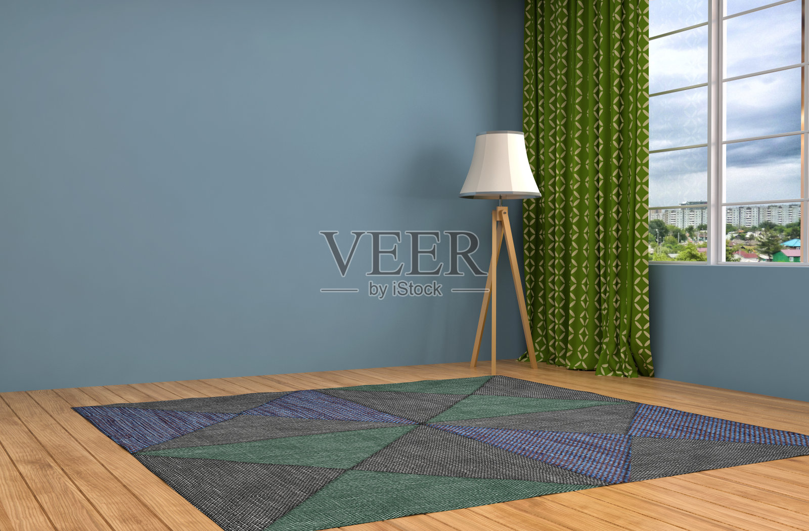 空的内部，包括灯。三维演示照片摄影图片