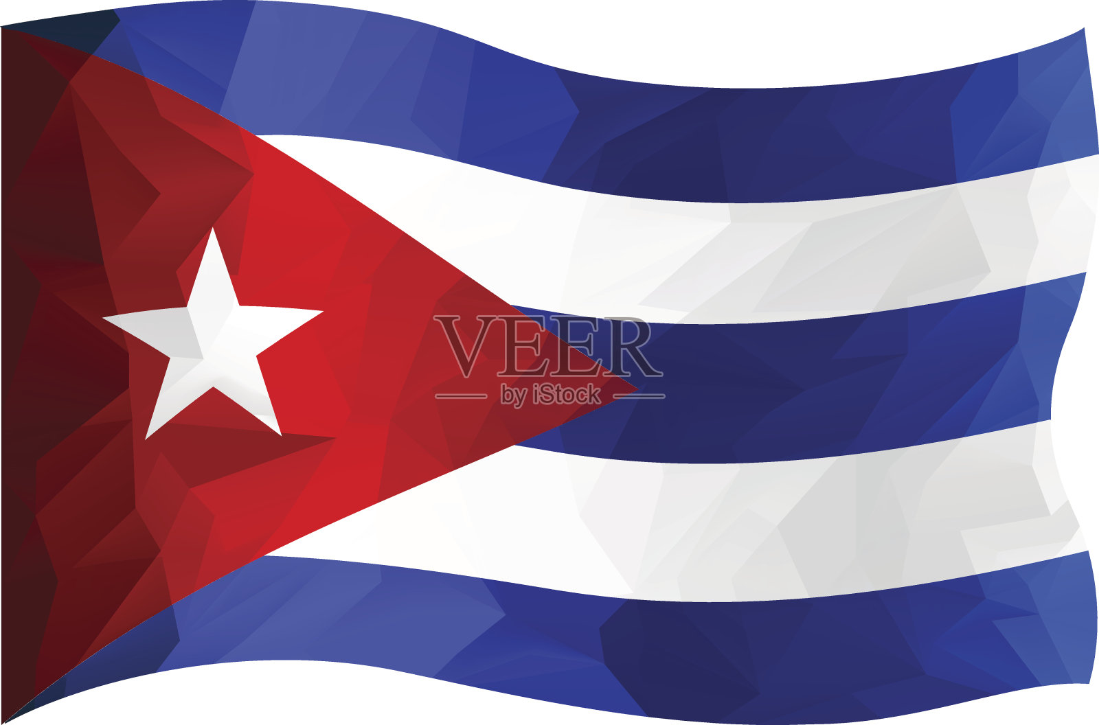 三角设计的古巴国旗插画图片素材