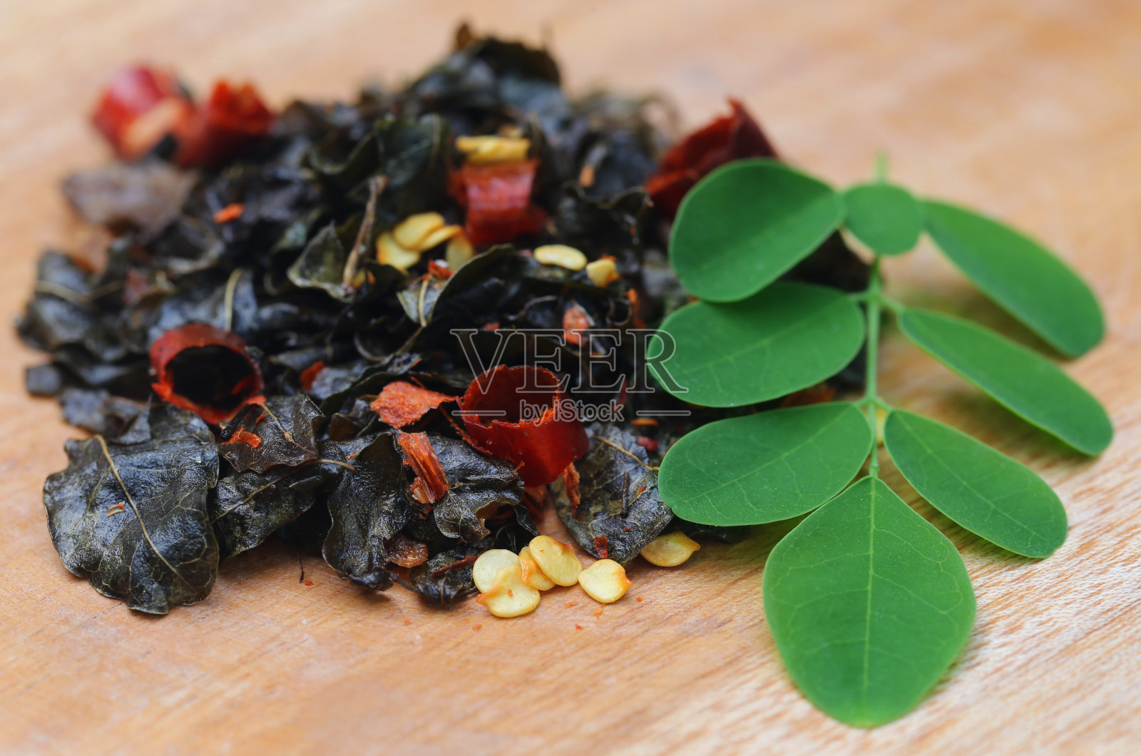 炒辣木叶照片摄影图片