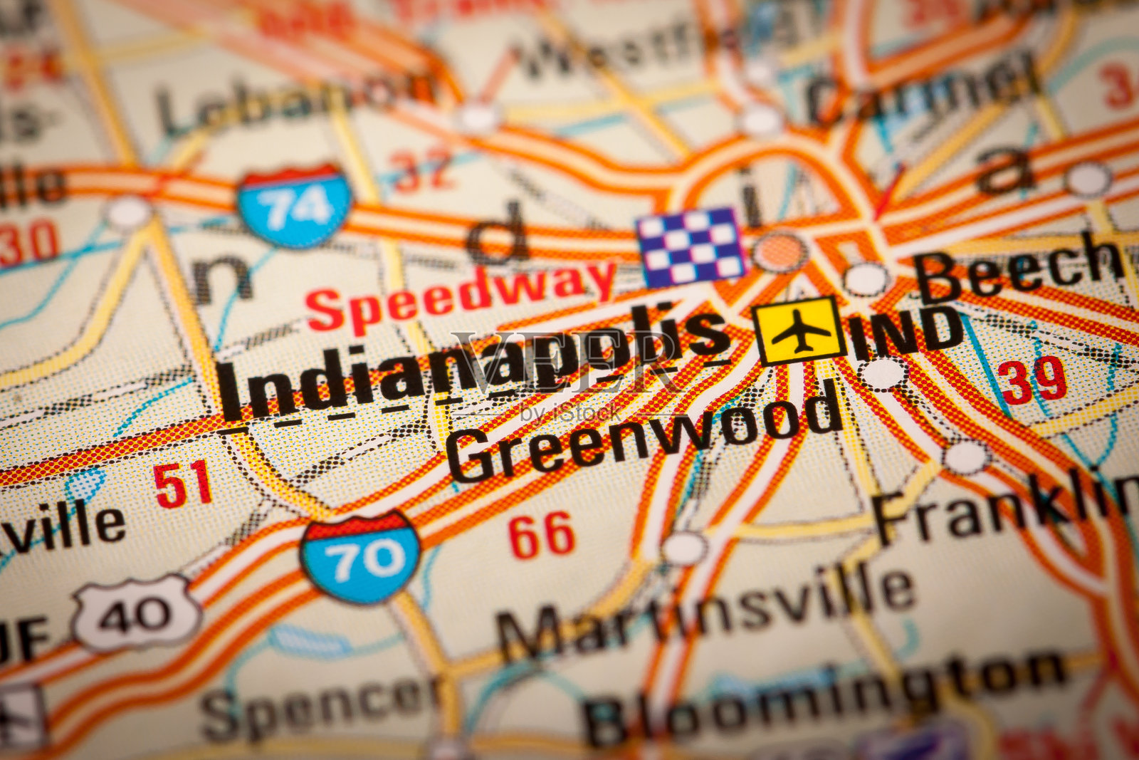 地图上的印第安纳波利斯照片摄影图片