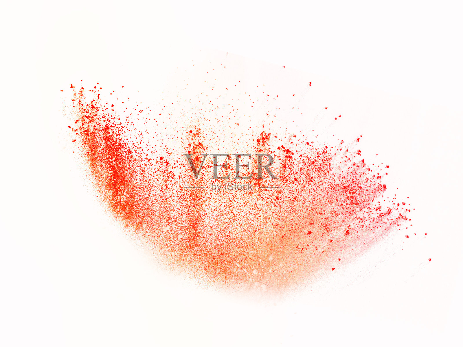 彩色粉末在白色上分离爆炸照片摄影图片